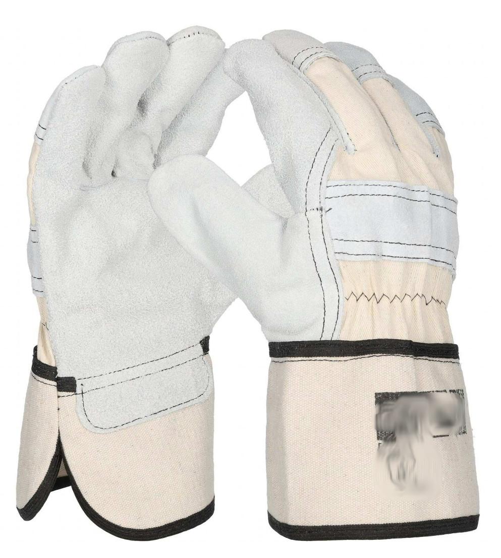 Schutzhandschuhe aus Leder, sog. Rindspaltleder-Handschuh ''Friese'', Foto siehe Anlage,
- als Fünffingerhandschuhe gearbeitet,
- im Bereich der Innenhand, der Knöchel, des gesamten Daumens und Zeigefingers, der
  Innenseiten und Kuppen der anderen Finger sowie der Fingerzwischenräume aus Leder
  (laut Antrag Rindspaltleder),
- im restlichen Bereich der Außenhand aus Geweben aus Spinnstoff,
- mit einer Stulpe aus Geweben aus Spinnstoff,
- unterhalb des Handgelenks mit einem Pulsschutz aus Leder,
- im Bereich der Handinnenseite gefüttert,
- das Leder bestimmt im Hinblick auf dem Umfang und aufgrund seiner Bedeutung in Bezug
  auf die Verwendung als Schutzhandschuhe den wesentlichen Charakter der Handschuhe,
- Schutzhandschuhe für alle Berufe aufgrund der einfachen Verarbeitung (innen offen liegende
  Nähte und Gummizüge) und der auf der Stulpe aufgedruckten Norm für Schutzhandschuhe
  gegen mechanische Risiken (EN 388:2016).

"Bekleidungszubehör, aus Leder, Fingerhandschuhe, Schutzhandschuhe für alle Berufe"