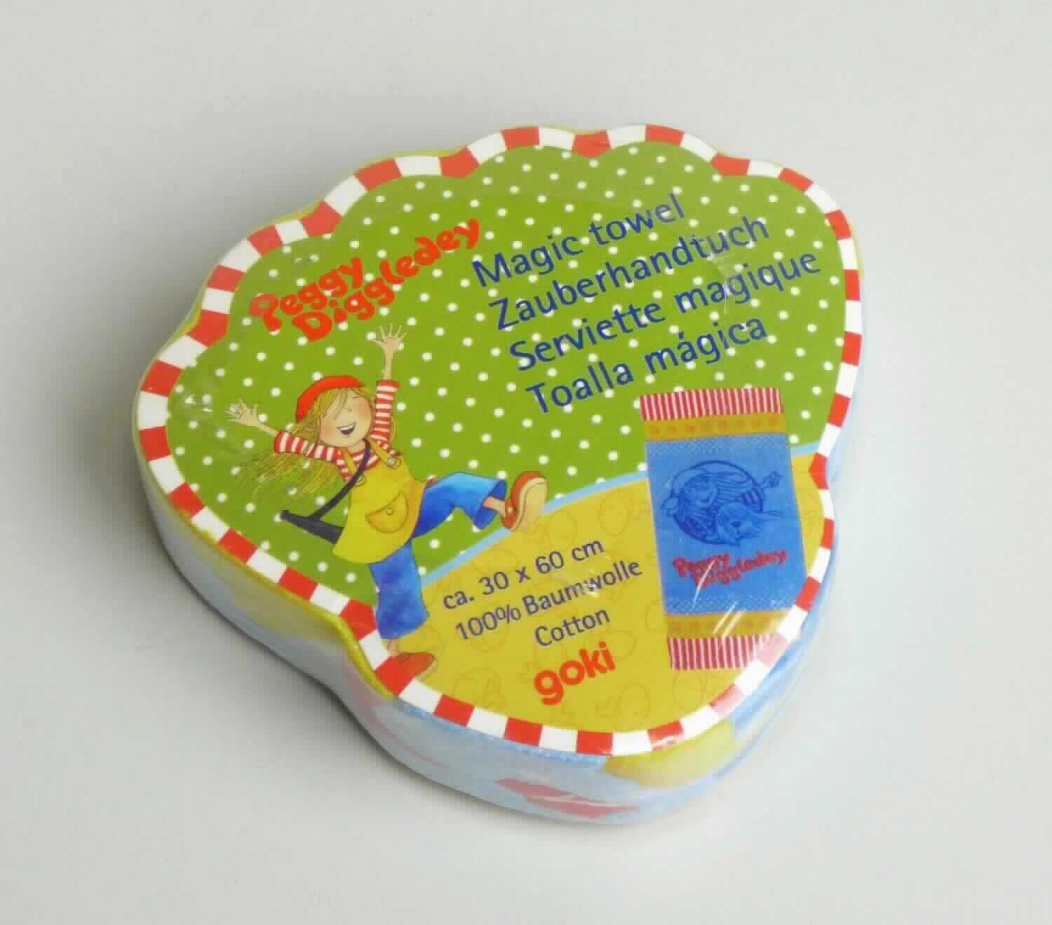 Wäsche zur Körperpflege, sog. Zauberhandtuch, Peggy Diggledey, Art. 60761 Foto siehe Anlage,
- komprimiert und mit zwei Pappeinlegern in einer Folie aus Kunststoff verpackt,
- rechteckig, in den Abmessungen laut Antrag von 30 cm x 60 cm, 
- aus ca. 1,4 mm dicken, einfarbigen Schlingengeweben nach Art der Frottiergewebe aus laut Antrag 
  100 % Baumwolle; die Frottiergewebe weisen auf einer Seite Schlingen, auf der anderen Seite einen Flor auf, 
  der augenscheinlich durch Aufschneiden der ursprünglich auch auf dieser Seite vorhandenen Schlingen
  entstanden ist,
- auf einer Seite bedruckt,
- an allen Seiten durch Umschlagen und Festnähen gesäumt (somit konfektioniert),
- mit einem Etikett mit Waschanleitung versehen,
- wird üblicherweise gewaschen.

"Wäsche zur Körperpflege, aus Spinnstoffen, aus Frottierware aus Baumwolle, aus Geweben"