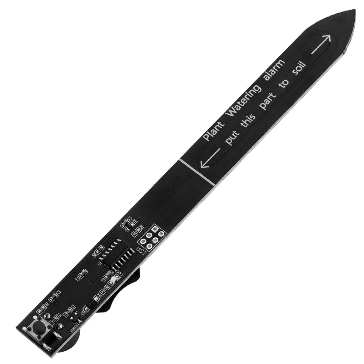 Sog. Pflanzenbewässerungs-Modul - Bodenfeuchtesensor - (Abbildungen siehe Anlage)
- mit einem kapazitiven Feuchtigkeitssensor, einer Messelektronik, einer Kommunikations-
  schnittstelle (I2C, SPI), zwei Knopfbatterien, einem Summer für die Alarmfunktion, einem Taster
  sowie mit einer LED auf einer spitz zulaufenden Platine (Abmessungen 141 x 16 x 2 mm),
- nach Einstecken in die Erde eines Blumentopfes im Innenbereich zum Geben von akustischen
  Signalen unterschiedlicher Tonhöhe oder bei Dunkelheit in Form von optischen Signalen
  (LED-Blitze) je nach Unter- oder Überschreitung des Sollwertes für die Bodenfeuchtigkeit.

"Elektrisches Hör- und Sichtsignalgerät, kein Gerät der Position 8512 der 8530,
 keine Ware der Unterpositionen (HS) 8531 10 und 8531 20, kein Läutwerk,
 Summer, Türklingel oder ähnliches Gerät - Pflanzenbewässerungs-Modul "