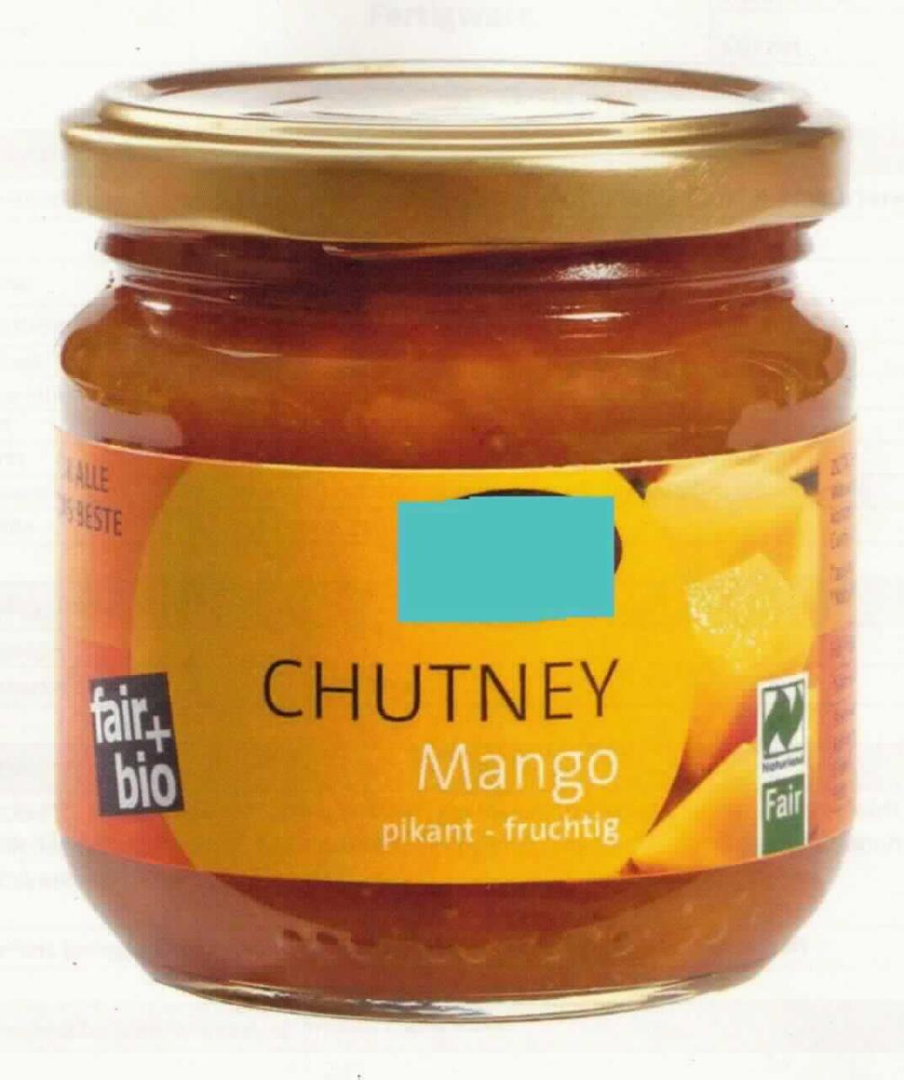Mango, zubereitet.

Antragsangaben (als zutreffend unterstellt): Chutney-Mango. Aufmachung: in einem Schraubglas à 240 g. Es wurden vertrauliche Angaben gemacht.

Beschaffenheit des vorgelegten Warenmusters: Original-Schraubdeckelglas, darin eine orange-braune, viskose Masse mit erkennbaren Mangostückchen (bis zu ca. 1 cm), süß, fruchtig, pikant, scharf, nach Mango schmeckend. Aufschrift (auszugsweise): "Chutney Mango, pikant - fruchtig. Nährwertangabe pro 100 g: Kohlenhydrate: 55 g, davon Zucker: 54 g".

Essigsäure (gemäß Zutatenliste): nicht enthalten
Alkohol (gemäß Zutatenliste): nicht enthalten 
Zuckergehalt i. S. der ZAnm 2 a), Absatz 1 zu Kap 20 (abgleitet aus der Nährwertangabe): mehr als 9 GHT
Zugesetzter Zucker i.S. der ZAnm 3, 2. Anstrich zu Kap 20: enthalten.

Ein Mango-Chutney im Sinne der Position 2103 der KN liegt nicht vor.

Früchte, Nüsse und andere genießbare Pflanzenteile, in anderer Weise zubereitet oder haltbar gemacht, auch mit Zusatz von Zucker, anderen Süßmitteln oder Alkohol, anderweit weder genannt noch inbegriffen, andere als in den UPos 2008 11 bis 2008 97 genannt, ohne Zusatz von Alkohol, mit Zusatz von Zucker, in unmittelbaren Umschließungen mit einem Gewicht des Inhalts von 1 kg oder weniger, tropische Früchte, andere.