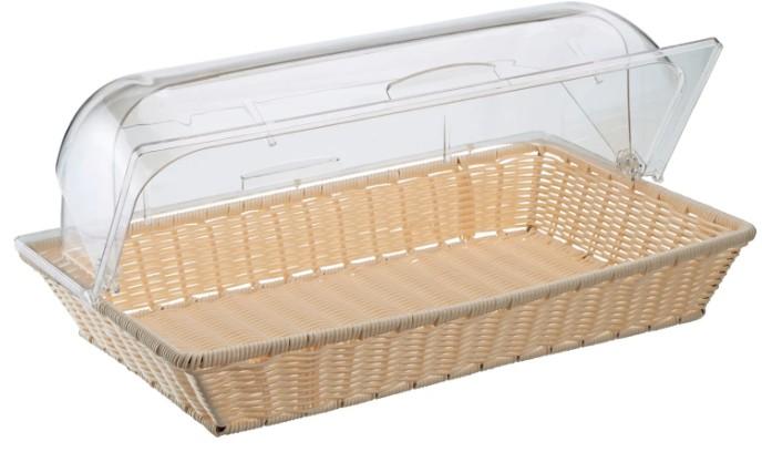 Nach den Antragsangaben sowie den vorgelegten Produktinformationen handelt es sich um einen sog. Buffetkorb, bestehend aus einem rechteckigen Korb (55 x 33 x 8﻿,﻿5 cm) und einer darauf aufsetzbaren, annähernd halbrunden sog. Rolltophaube (55 x 33 x 26 cm) aus Kunststoff.

Der Korb ist unmittelbar aus miteinander verflochtenen, etwa 3 mm dicken, beigefarbenen Kunststoffmonofilen (Flechtstoff im Sinne der Anmerkung 1 zu Kapitel 46) hergestellt und teilweise mit einem Draht aus unedlem Metall verstärkt.

Die Ware dient zur Präsentation von Lebensmitteln auf einem Buffet.

Im Hinblick auf die Bedeutung in Bezug auf die Verwendung und den Wert bestimmt der Korb aus Flechtstoffen gegenüber der Kunststoffhaube den Charakter der aus verschiedenen Bestandteilen bestehenden Ware.

Derartige Waren werden zolltarifrechtlich als „Korbmacherware, unmittelbar aus Flechtstoffen hergestellt; nicht aus pflanzlichen Stoffen“ eingereiht.