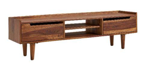 Bei der als "WOHNLING Lowboard 145 cm" bezeichneten Ware handelt es sich um ein 145 x 35 x 43 cm (B x T x H) großes Möbelstück aus Massivholz.
Das Erzeugnis ist seitlich unter der Ablagefläche mit zwei Schranktüren und in der Mitte mit zwei Fächern ausgestattet, welche an der Rückseite offen sind.
Das Lowboard hat zudem vier Standbeine aus Holz und ist dazu bestimmt auf dem Boden zu stehen.

 Aufgrund der speziellen Gestaltung dient das Möbel der dauerhaften Einrichtung von Wohnzimmern.
 
Das noch nicht zusammengesetzte und in einem Pappkarton verpackte Möbel ist als "anderes als in den Positionen 9401 und 9402 erfasstes Möbel, aus Holz, von der in Ess- und Wohnzimmer verwendeten Art" einzureihen.