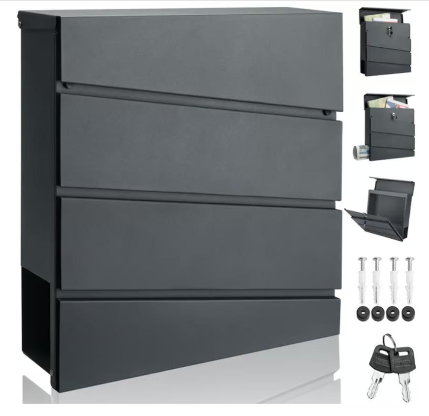 Es handelt sich um einen quaderförmigen Briefkasten aus verzinktem, pulverbeschichtetem Stahl (Länge x Breite x Höhe: etwa 37 x 11 x 36,5 cm) zur Befestigung an einer Wand. Er verfügt oberseitig über einen durch eine Überwurfklappe abgedeckten Einwurfschlitz, frontseitig über eine abschließbare Entleerungsklappe mit Drehzylinderschloss und unterseitig über eine als "Zeitungsrohr" bezeichnete Einschuböffnung. Die Entleerungsklappe ist mit Gummiplättchen zum Dämpfen der Überwurfklappe versehen. Der Briefkasten ist gemeinsam mit zwei Schlüsseln und Montagematerial (vier Schrauben mit Dübeln sowie vier Wanddistanzhalter) für den Einzelverkauf aufgemacht.
- Antragstellerabgaben -

Abbildung siehe Anlage.

Derartige Erzeugnisse gehören als "andere Hauswirtschaftsartikel aus Stahl (kein nicht rostender Stahl)" zum TARIC-Code 7323 99 00 90.