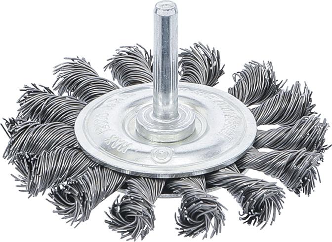 Bei der als "Scheibenbürste" bezeichneten Ware handelt es sich um einen Bürstenaufsatz mit einem Ø von ca. 75 mm und eine Tiefe von 6 mm. 
Der Bürstenaufsatz besitzt eine Fassung aus Metall und Einzugsmaterial aus gezopftem Metalldraht. Er ist mit einem Rundschaft aus Metall zum Einsetzen in z. B. Bohrmaschinen- oder Akkuschrauberfassungen versehen, sodass er als Bürste zur Reinigung eingesetzt werden kann.

Die  Ware ist als "andere Bürsten als von den Unterpositionen (HS) 9603 10 bis 9603 40 erfasst, die Teile von Maschinen, Apparaten oder Fahrzeugen sind" einzureihen.