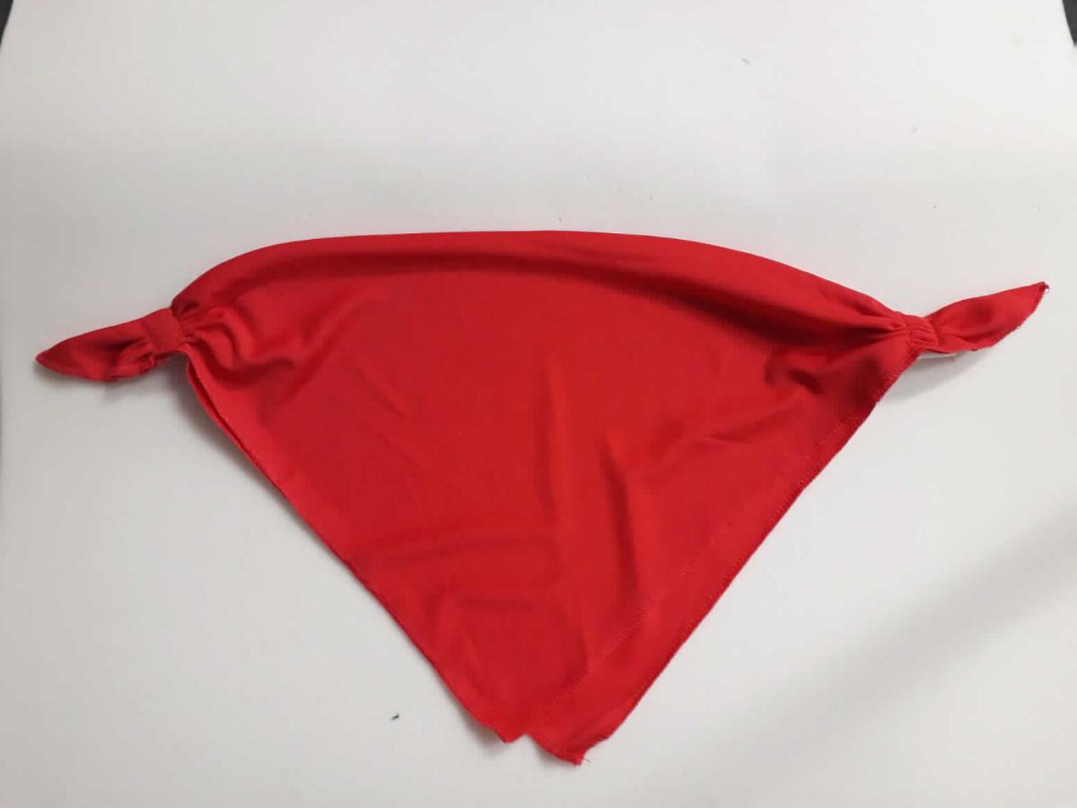 Faschingskostüm, sog. Kinder Kostüme Cowboy, T-Shirt und Hose, NAN 83147612, KopfNAN 8051814, 
für Kinder im Alter von 4 bis 6 Jahren (entspricht Größe 104 bis 116), Foto siehe Anlage,
- Zusammenstellung, bestehend aus einer Bluse, einer Hose und einem Halstuch,
- laut Antrag gemeinsam in einem Polybeutel verpackt,
- gehört als Maskenkostüm aus Spinnstoffen nicht zum Warenkreis der Position 9505,
- die Kleidungsstücke bilden u. a. deshalb keine Kombination, da sie nicht vollständig aus ein und demselben 
  Flächenerzeugnis hergestellt sind,
- getrennte Einreihung aller Bestandteile, weil die Kleidungsstücke nicht zusammen in eine Position eingereiht 
  werden können,
- Halstuch:
-- annähernd in Form eines Dreieckhalstuches, mit den Seitenlängen: ca. 56 cm x 38 cm x 38 cm,
-- aus ca. 0,5 mm dicken, glatten, einfarbigen Gewirken aus laut Antrag 100 % Polyester (synthetische 
   Chemiefasern),
-- aus einem quadratischen Zuschnitt gefertigt, diagonal umgeschlagen, an den Enden der Umschlagseite 
   gerafft und wechselseitig an einem Ende mit einem kurzen Hakenband aus Samtgeweben und am anderen Ende 
   mit einem kurzen Flauschband aus Schlingengeweben ausgestattet,
-- im Nacken zu schließen; in geschlossenem Zustand mit einem Halsumfang von ca. 41 cm,
-- an den Rändern mit Überwendlichnähten gesäumt,
-- u. a. durch Zusammennähen konfektioniert,
-- individuelles (selbstständiges) Einzelstück, das eine Ergänzung von Kleidung darstellt.

"Anderes konfektioniertes Bekleidungszubehör (Halstuch), aus Gewirken"