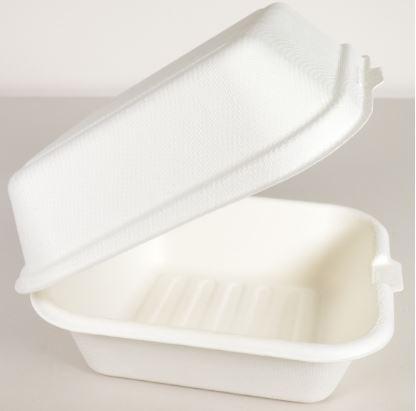 Bei der als sog. Einweg Hamburgerbox bezeichneten Ware handelt es sich um ein formgepresstes, einteiliges Behältnis mit Klappdeckel aus Halbstoff aus Zuckerrohr (Bagasse; lt. Antragstellerangaben). Auf den Außenseiten der sog. Box ist deutlich ein Siebmuster erkennbar, die Innenseiten sind glatt. Die Box mit quadratischer Grundfläche hat die Abmessungen von etwa 15,3 cm x 16,0 cm x 7,5 cm. Das Erzeugnis ist zum einmaligen Gebrauch bestimmt und soll zur Aufnahme von zubereiteten Speisen (z. B. von Hamburgern, laut Antragstellerangaben) verwendet werden.

Abbildung siehe Anlage.

Derartige Erzeugnisse gehören als "andere Waren aus Papierhalbstoff, formgepresst, andere als Höckerpappe und Kleinverpackungen für Eier" zur Codenummer 4823 70 90 00 0 des Zolltarifs.