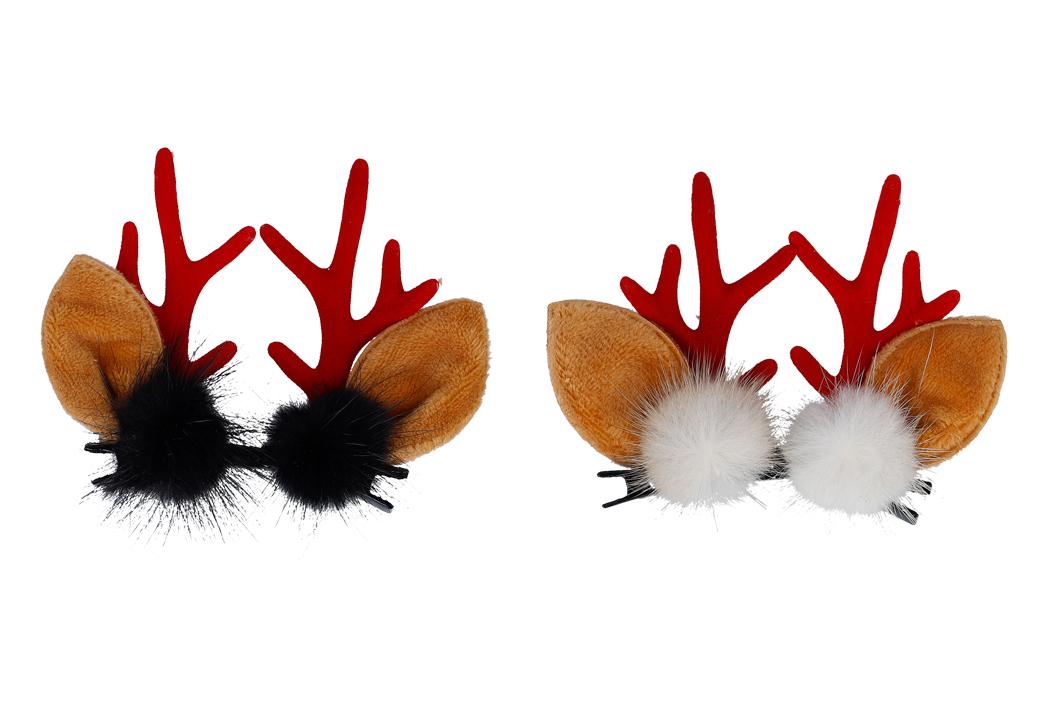 Nach den Antragsangaben und der vorliegenden Abbildung handelt es sich bei dem sog. "2er Set Haarclip Rentier, Art.-Nr. 705945" um ein Paar Geweihnachbildungen (ca. 7 cm hoch). Diese bestehen jeweils aus einem roten, mehr-endigen Geweih aus Kunststoff und einem Ohr aus Spinnstoffen sowie einem schwarzen Zierpompon aus Spinnstoff. Die einzelnen Geweihe sind jeweils an einem gebogenen, haarspangenähnlichen Clip aus unedlem Metall angebracht. Der Clip dient lediglich als Befestigungsmöglichkeit der Ware im Kopfhaar, ein tatsächlicher Gebrauchswert als Haarspange ist wegen des angebrachten Geweihs nicht vorhanden.

Derartige Waren dienen dem Verkleiden an Karneval oder zum Fasching.

Die in transparenter Kunststofffolie eingeschweißten 2-er Sets werden gemeinsam verpackt mit einem Inhalt von 24 Stück (sortiert, in den Farben 12 x braun und 12 x creme) vertrieben.

Zolltarifrechtlich handelt es sich um "Fest-, Karnevals-/Faschings- oder andere Unterhaltungsartikel, keine Weihnachtsartikel".