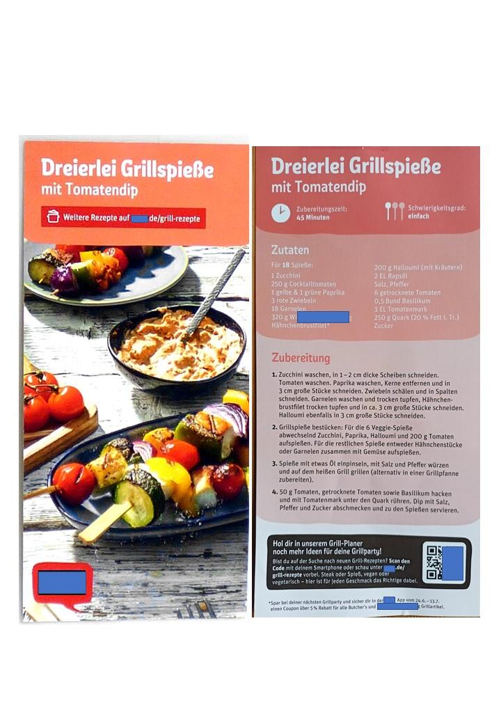 Es handelt sich um einen Flyer eines Einzelhandelsunternehmens zur kostenfreien Abgabe an Kunden. Dieser besteht aus einem rechteckigen, beidseitig farbig bedruckten Zuschnitt aus Kartonpapier mit den Abmessungen von etwa 10 x 21 cm. Das Druckerzeugnis enthält auf der Vorderseite neben dem Logo des Unternehmens, einer Überschrift und einem Hyperlink, eine großflächige fotografische Illustration, auf der gegrillte Speisen und eine zubereitete Würzsoße abgebildet sind. Auf der Rückseite ist neben der gleichen Überschrift ein Rezept mit Zutatenliste und ein Textblock abgedruckt, in der die Zubereitung der vorderseitig abgebildeten Speisen beschrieben wird. Des Weiteren ist ein QR-Code mit einer Erläuterung abgedruckt, mit der weitere vom Handelsunternehmen erstellte Grillrezepte zum Download beworben werden. Mit einem weiteren Text wird die vom Handelsunternehmen kostenfreie Einkaufs-App beworben, mit deren Nutzung in einem angegebenen Zeitraum ein prozentualer Rabatt auf den Kaufpreis bestimmter, vom Handelsunternehmen angebotener Fleischwaren beworben wird, von denen ein Produkt auf der Zutatenliste aufgeführt ist. Der Rezept-Flyer wird von dem Handelsunternehmen als Instrument des point of sale-Marketings zur Kundenbindung und Absatzförderung eingesetzt.

Abbildung siehe Anlage.

Derartige Waren gehören als "andere Werbedrucke, andere als Verkaufskataloge" zur Codenummer 4911 10 90 00 0 des Zolltarifs.