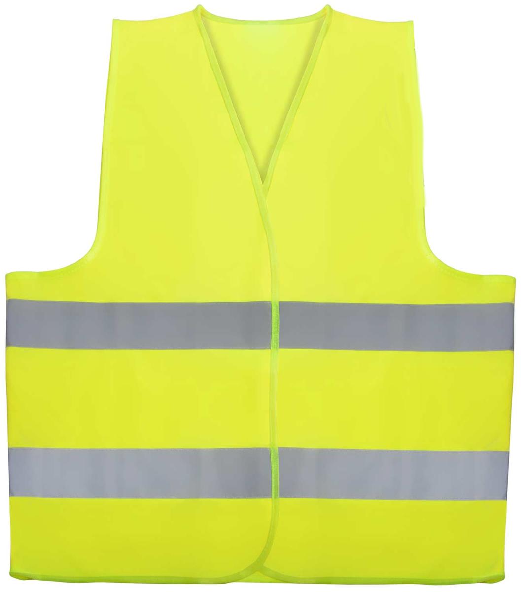 Warnweste, Größe XL, Foto siehe Anlage,
- laut Antrag: 
- - mit einer Produktinformation in einem Polybeutel verpackt, 
- - aus ca. 0,5 mm dicken, einfarbigen Gewirken aus 100 % Polyester (synthetische Chemiefasern),
- - über die Taille reichend (Rückenlänge: ca. 66 cm),
- - vorn mit einer durchgehenden Öffnung mit Klettverschluss von links über rechts (Männer-
    kleidung),
- - ärmellos; mit weiten Armausschnitten,
- - mit zwei aufgenähten, ca. 5 cm breiten, reflektierenden Streifen aus Geweben ausgestattet,
- - an allen Rändern mit schmalen Gewirkestreifen eingefasst.

"Weste, aus Gewirken, aus Chemiefasern, für Männer"