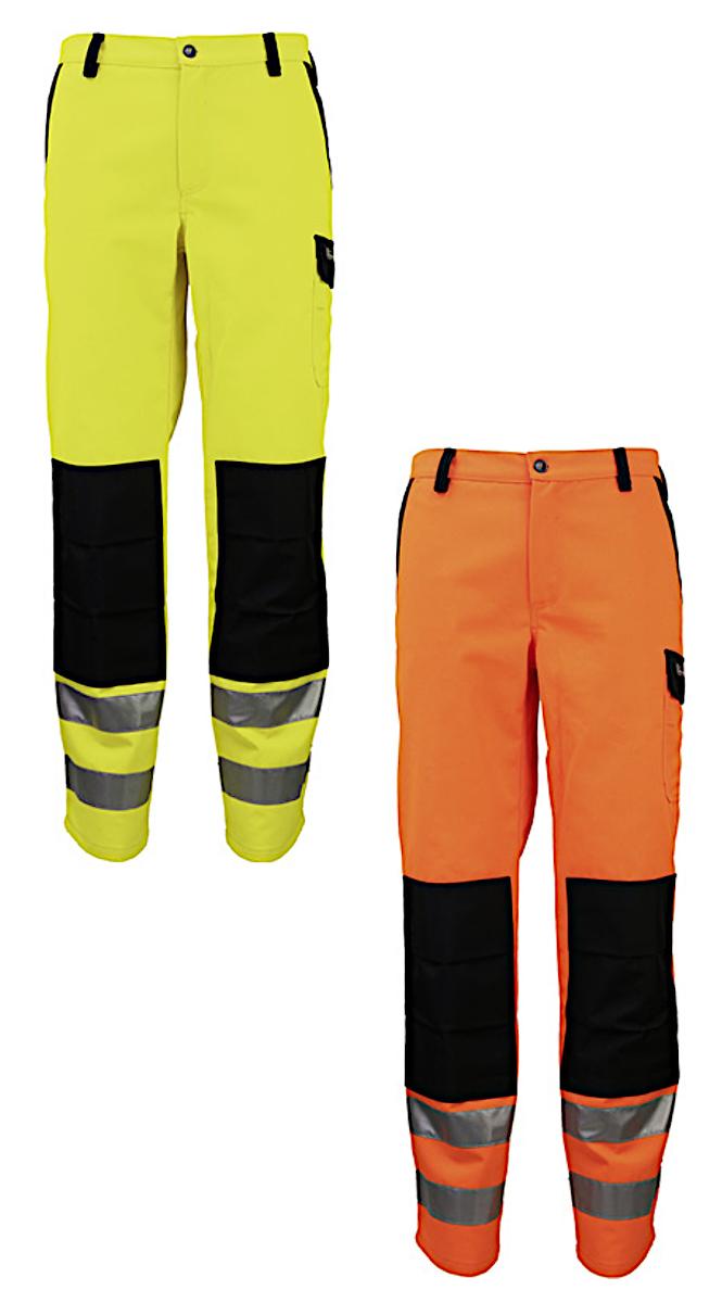 Lange Hose, sog. PREVENT® Warnschutz-Bundhose, Art. PTW-HON, Größe 50, Foto siehe Anlage,
- laut Antrag in zwei unterschiedlichen Farbausführungen,
- in einem Polybeutel verpackt,
- aus ca. 0,5 mm dicken, buntgewebten, strapazierfähigen Geweben aus laut Antrag 60 % Polyester
  (synthetische Chemiefasern) und 40 % Baumwolle; im Bereich der Taschen teilweise aus kontrast-
  farbenen Geweben aus laut Antrag 65 % Baumwolle und 35 % Polyester,
- in der Taille abschließend; mit einem angesetzten Bund mit Gürtelschlaufen,
- vorn mit einer Öffnung mit Reißverschluss, verdeckt von einer Patte von links über rechts (Männer-
  kleidung), die im Bund mit einem Knopf geschlossen wird,
- mit verschiedenen ein- und aufgesetzten Taschen (u. a. mit einer sog. Zollstocktasche mit Hammer-
  schlaufe),
- vorn im Bereich der Knie mit aufgesetzten "Kniepolstertaschen" mit Klettverschluss,
- mit knöchellangen Hosenbeinen, die im Bereich des Unterschenkels mit aufgedruckten, reflektierenden
  Streifen versehen sind,
- an den Beinabschlüssen durch Umschlagen und Festnähen gesäumt,
- lässt u. a. aufgrund ihres allgemeinen Aussehens und der Beschaffenheit erkennen, dass sie dazu
  bestimmt ist, ausschließlich oder hauptsächlich zum (körperlichen oder hygienischen) Schutz anderer
  Kleidungsstücke und/oder Personen bei Ausübung einer Gewerbe-, Berufs- oder Haushaltstätigkeit
  getragen zu werden,
- insbesondere im Hinblick auf den Umfang ist das Gewebe aus überwiegend synthetischen Chemie-
  fasern das für die Spinnstoffermittlung maßgebende Flächenerzeugnis.

"Lange Hose, aus Geweben, für Männer, aus synthetischen Chemiefasern, Arbeits- und Berufskleidung"