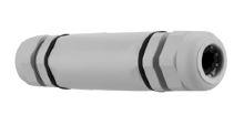 Sog. Kabel-Verbinder (Art. 0508404555),
- aus einem annähernd zylinderförmigen grauen Kunststoffgehäuse,
- mit innen liegender Kabelanschlussvorrichtung aus Metall, für 5 polige Stromkabel,
- für eine Spannung von 690 V,
- Staub-und wasserdicht, mit Zugentlastung,
- zum Herstellen einer elektrischen Verbindung nach Montage der Kabel auf den gegenüberliegenden Kontaktseiten.

Die Ware ist als "elektrisches Gerät zum Verbinden von elektrischen Stromkreisen, für eine Spannung von 1000 V oder weniger, keine Steckvorrichtung, Verbindungs- und Kontaktelement für Drähte und Kabel" einzureihen.

Anlage: 1 Abbildung