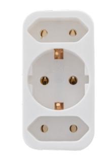 Übergangsstecker aus weißem Kunststoff (Art.0512735777),
im Wesentlichen bestehend aus zwei Eurosteckdosen und einer Schutzkontaktsteckdose auf der
einen Seite und einem fest angebrachten Schutzkontaktstecker auf der gegenüberliegenden Seite.
Der Adapter ist für eine Spannung von 250 Volt und 16 A ausgelegt.

Es dient zum Herstellen einer elektrischen Verbindung durch das Einstecken der entsprechenden
Gegenstücke.

Die Ware wird als "elektrisches Gerät zum Verbinden von elektrischen Stromkreisen, für eine
Spannung von 1000 V oder weniger, Steckvorrichtung, nicht für Koaxialkabel, gedruckte
Schaltungen oder bestimmte Luftfahrzeuge, nicht von den TARIC-Codes 8536 6990 82 bis
8536 6990 86 erfasst" eingereiht.

Anlage: eine Abbildung