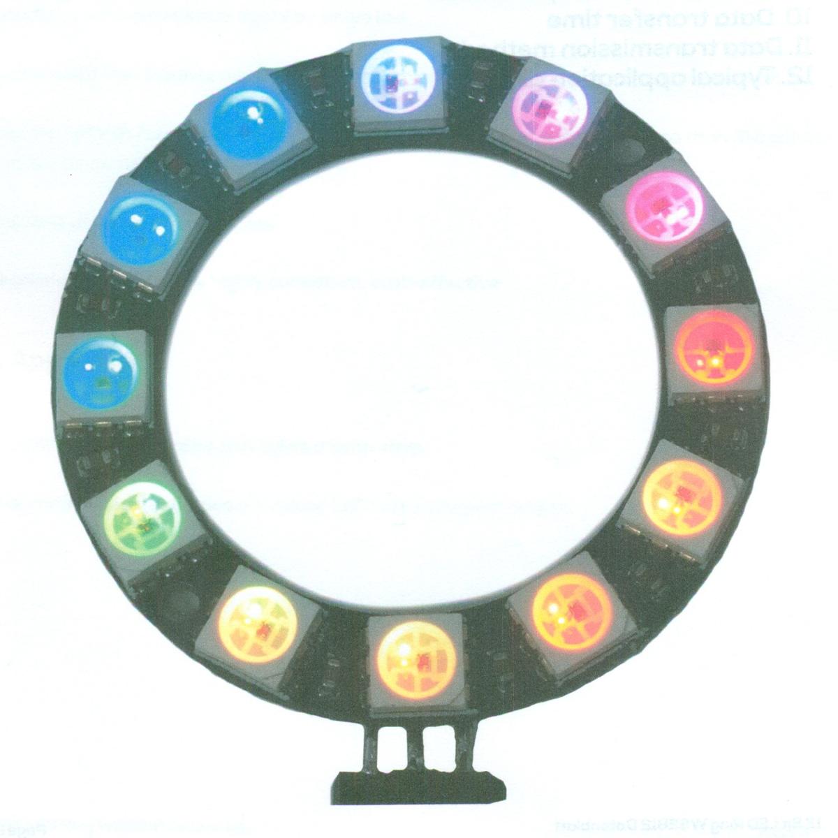RGB LED Ring WS2812b für Arduino (Abbildung siehe Anlage),
- aus einer ringförmigen gedruckten Schaltung (Außendurchmesser ca. 50 mm, Breite
  ca. 14 mm) mit zwölf RGB-LEDs in Form von Multikomponente Integrierten Schaltungen
  (MCOs), zwölf Widerständen, elektrischen Kontakten sowie Montagebohrungen,
- nach Anschluss und Programmierung durch z.B. einen Arduino zum Erzeugen von
  unterschiedlichen Effekten, Akzenten, Mustern etc. mit RGB-Licht.

"Elektrisches Gerät mit eigener Funktion, in Kapitel 85 anderweit weder genannt noch
 inbegriffen, nicht von den TARIC-Codes 8543 1000 00 - 8543 7090 85 erfasst"