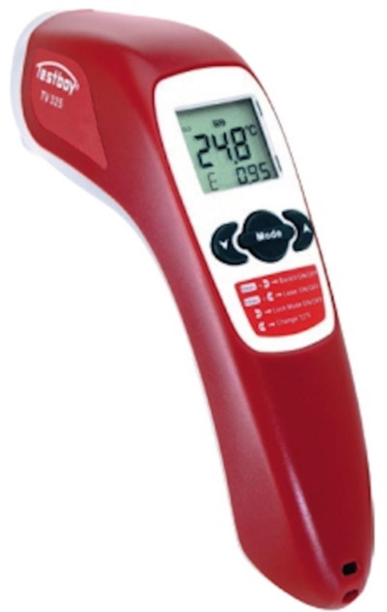 Sog. Infrarotthermometer, Testboy TV 325, im Wesentlichen bestehend aus einem pistolenförmigen Handgerät aus Kunststoff (Abmessungen ca. 49 x 133 x 146 mm, Gewicht ca. 222 g), welches mit einer LC-Anzeige, Bedienknöpfen sowie einer Steckvorrichtung zur Aufnahme eines optional einsetzbaren Temperaturfühlers (K-Typ-Fühler) ausgestattet ist (zur äußeren Form siehe Abbildung in der Anlage).
Das Gerät dient zur berührungslosen Temperaturmessung mittels IR-Sensors von -60 bis 500 °C bzw. zur Kontakt-Temperaturmessung von -64 bis 1.400 °C mittels des K-Typ-Fühlers, der über eine Zuleitung an das Gerät angeschlossen werden kann (funktionelle Einheit).
Der zuschaltbare Laser und die LED markieren bei Bedarf die ungefähre Mitte des Messpunkts. Somit stellt sich die Ware als ein kombiniertes Gerät mit einem Laserpointer und einer LED-Taschenlampe dar. Die Temperaturmessung ist die kennzeichnende Hauptfunktion.
Das Gerät wird mit zwei AAA-Batterien betrieben, die im Lieferumfang enthalten und bereits eingesetzt sind. Es befindet sich zusammen mit dem K-Typ-Fühler in einer Aufbewahrungstasche für den dauernden Gebrauch. Diese wiederum ist mit einer Bedienungsanleitung ("De-minimis-Regel") in einem bedruckten Karton verpackt.
Die Ware ist zur Messung der Oberflächentemperatur eines Objektes und zum Einsatz u. a. in der Kälte- und Klimatechnik bestimmt.
Die Ware wird als "Pyrometer mit Thermometer, nicht mit anderen Geräten kombiniert, nicht flüssigkeitsgefüllt, nicht für zivile Luftfahrzeuge bestimmt" eingereiht.
