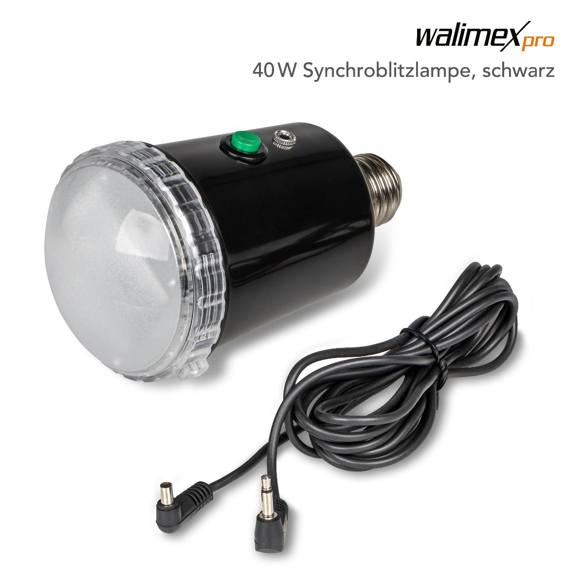 Sogenannte Walimex pro 40W Synchroblitzlampe, schwarz, Artikelnummer 22488, im Wesentlichen bestehend aus der Lampe (ca. 80 x 140 mm, Gewicht 190g) und verfügt über eine E27 Lampenfassung und einen Auslöseknopf (äußere Form siehe Abbildung in der Anlage). Die Ware ist zusammen mit einem 3 m langen Synchrokabel verpackt. Der Blitz kann über die eingebaute Fotozelle, das Synchrokabel oder manuell über den Auslöseknopf ausgelöst werden. Für den Betrieb werden keine Batterien benötigt. Die Lampe dient als Studioblitz oder Hintergrund- und Effektlicht in Fotostudios.

Die Ware wird als "Blitzlichtgerät, für fotografische Zwecke, mit Entladungslampe (Elektronenblitzgeräte)" eingereiht.