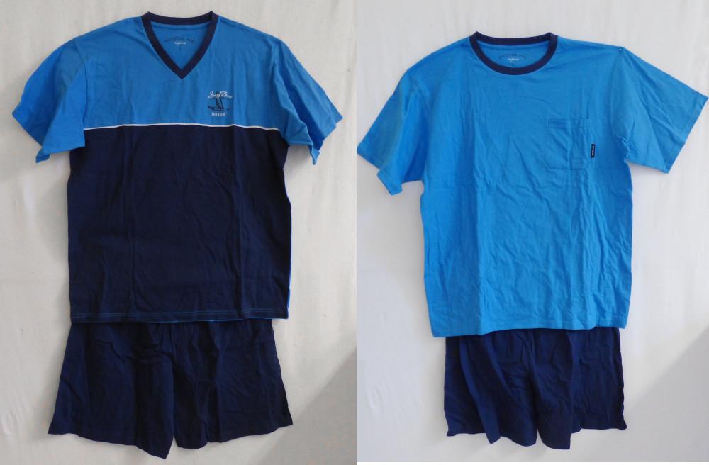 Schlafanzug, Modisches Unterhemd und kurze Hose, sog. Herren-Shorty -Doppelpack-, Größen XL, Foto siehe Anlage,
- in einem Polybeutel verpackt,
- als dreiteilige Zusammenstellung, bestehend aus einem Schlafanzug, einem modischen Unterhemd
  und einer kurzen Hose,
- das o. g. modische Unterhemd und die kurze Hose (zusammen) bilden keinen Schlafanzug, da die 
  Kleidungsstücke nach ihren objektiven Merkmalen (insbesondere nach Schnitt, Material und
  Gesamteindruck) unterschiedslos im Bett oder an anderen Orten getragen werden können und daher
  nicht dazu bestimmt sind, ausschließlich oder im Wesentlichen als Nachtkleidung getragen zu werden;
  sie bilden auch keine Kombination, weil ein Kleidungsstück der Position 6109 (modisches Unterhemd)
  nicht als Bestandteil einer Kombination zugelassen ist,
- getrennte Einreihung aller Bestandteile, weil die Kleidungsstücke nicht zusammen in eine Position
  eingereiht werden können,
- Schlafanzug:
-- nach Schnitt, Ausstattung, Material und Gesamteindruck erkennbar dazu bestimmt, ausschließlich
   oder im Wesentlichen als Nachtkleidung im Bett getragen zu werden,
-- aus ca. 0,7 mm dicken, einfarbigen Gewirken aus laut Antrag 100 % Baumwolle,
-- ohne Öffnung und ohne Verschluss,
-- ohne Hinweise auf den Trägerkreis (unisex, somit keine Einreihung als Männerkleidung),
-- Oberteil:
--- über den Schritt reichend (Rückenlänge: ca. 74 cm),
--- mit einem runden Halsausschnitt mit einer doppelt gearbeiteten Blende aus Gewirken in der Farbe
    der Hose,
--- mit kurzen Ärmeln,
--- mit einer aufgesetzten, offenen Brusttasche,
--- am unteren Rand und an den Ärmelenden durch Umschlagen und Festnähen gesäumt,
-- kurze Hose:
--- in der Taille abschließend; mit einem Taillenbund mit einem eingenähten, elastischen Band,
--- mit kurzen Hosenbeinen (Seitenlänge: ca. 48,5 cm); an den Beinabschlüssen durch Umschlagen
    und Festnähen gesäumt.

"Schlafanzug, aus Gewirken, für Frauen, aus Baumwolle"