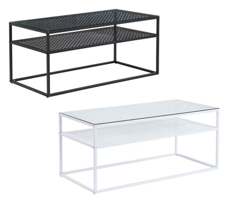 Bei der Ware handelt es sich um ein aus verschiedenen Stoffen zusammengesetztes Möbel in Form eines Konsolentisches.
Das ca. 100 x 50 x 45 cm (B x T x H) große Erzeugnis besteht im Wesentlichen aus einer rechteckigen Tischplatte aus Metall mit einer lose aufliegenden Glasplatte, einer darunter befindlichen Ablagefläche aus Metall und einem Metallgestell.
Die Tische sind in den Farben Schwarz bzw. Weiß aufgemacht. 

Aufgrund der Bedeutung als Stabilität verleihendes Element (tragende Beine und Rahmen) bestimmt das Metall den stofflichen Charakter der Ware.

Das Erzeugnis ist dazu bestimmt, auf den Boden gestellt zu werden.

Die noch nicht zusammengesetzte und verpackte Ware ist als "anderes als von den Positionen 9401 und 9402 erfasstes Möbel, aus Metall, nicht von der in Büros verwendeten Art, kein Bett" einzureihen.