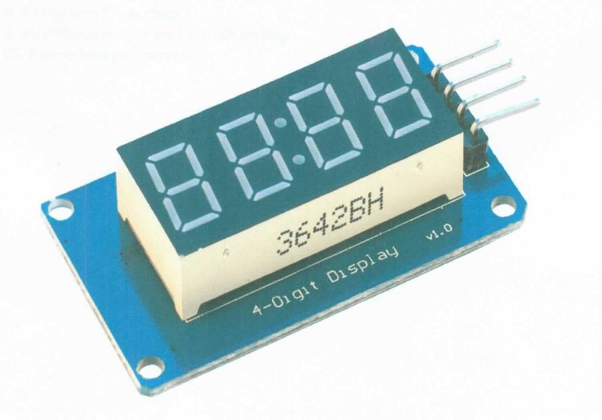 7-Segment-Leuchtdiodenanzeige (4 Digit 7 Segment Display, Abbildung siehe Anlage)
- aus einer mit mehreren Leuchtdioden in Chipform bestückten gedruckten Schaltung
  mit Anschlusspins, mit eingebautem Controller, einem spezifisch geformten 
  Anzeigenblock mit lichtleitenden Segmenten, angeordnet in Form einer Acht mit zwei 
  Punkten in der Mitte der Anzeige,
- nach Einbau in unterschiedliche Geräte ausschließlich zur Darstellung von 
  alphanumerischen Zeichen bestimmt.

"Elektrisches Sichtsignalgerät, kein Gerät der Positionen 8512 und 8530, kein Alarmgerät,
 Anzeigetafel mit Leuchtdiodenanzeige (LED) - 4 Digit 7 Segment Display"