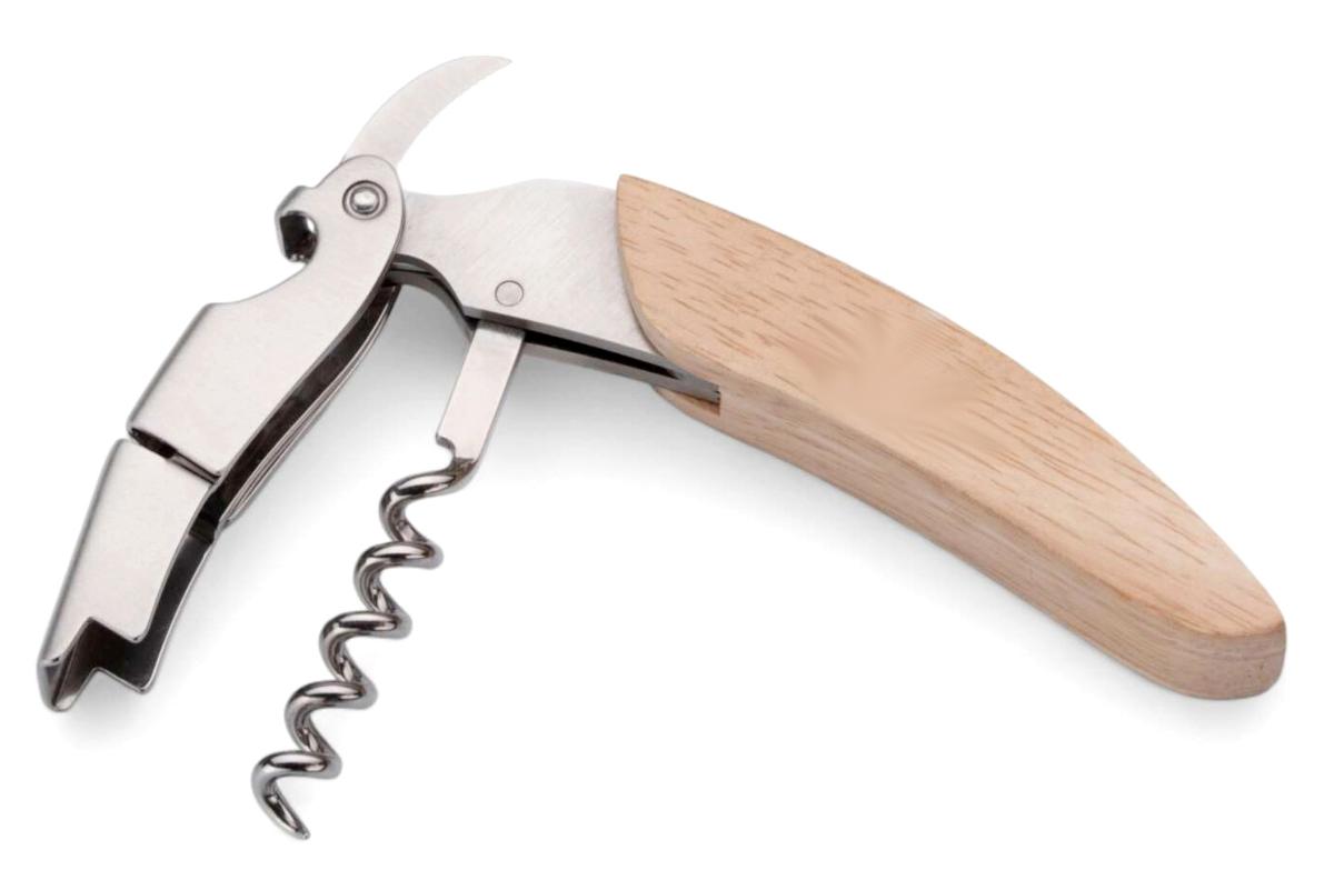 "Korkenzieher Pro Kellnermesser"

- mit freiem Arm zu handhabendes Werkzeug aus drei Bestandteilen aus 
  unedlem Metall

- mit einem Griff aus Bambusholz, an dem unlösbar und jeweils aufklappbar ein 
  Korkenzieher in Form einer offenen Spirale, ein Kapselheber mit zusätzlicher
  Stützfunktion (Korkenzieher und Kapselheber sind charakterbestimmend) sowie
  eine Messerklinge angebracht sind

- in Kunststofffolie und einer Pappschachtel verpackt

Abbildung siehe Anlage.

Derartige Erzeugnisse gehören als "Handwerkzeuge (Haushaltswerkzeuge), anderweit weder genannt noch inbegriffen, mit arbeitendem Teil aus unedlem Metall" zur Codenummer 8205 5100 00 0 des Zolltarifs.