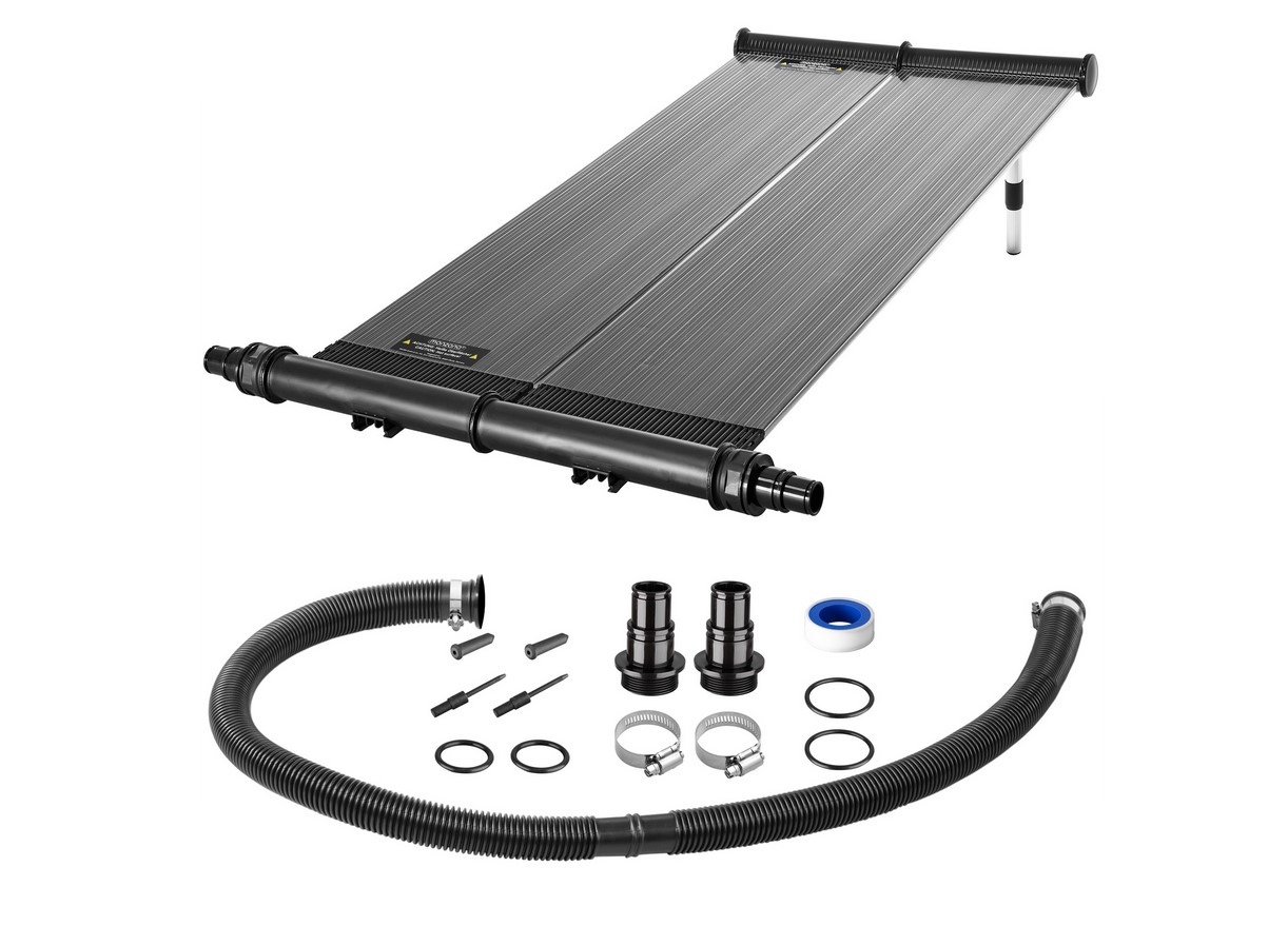 Solar Poolheizung (Abbildung siehe Anlage)
- in Form eines Solarheizpaneels mit Sammelrohr und Wasserschlauchanschlüssen,
- zur Erwärmung des durch das Solarheizpaneel fließenden Poolwassers mittels Sonnenenergie,
- in einer gemeinsamen Verkaufsumschließung mit einem Verbindungsschlauch, einem Teflonband, zwei
  Aluminiumfüßen, zwei Edelstahlschellen, einem Reparatursatz und zwei Anschlussstutzen (Beipack).
Das Solarheizpaneel bestimmt den Charakter des Ganzen.

"Nichtelektrischer Durchlauferhitzer, solare Warmwasserbereiter (Warenzusammenstellung in
Aufmachung für den Einzelverkauf aus Solarheizpaneel -charakterbestimmend- und Beipack) - Solar Poolheizung"