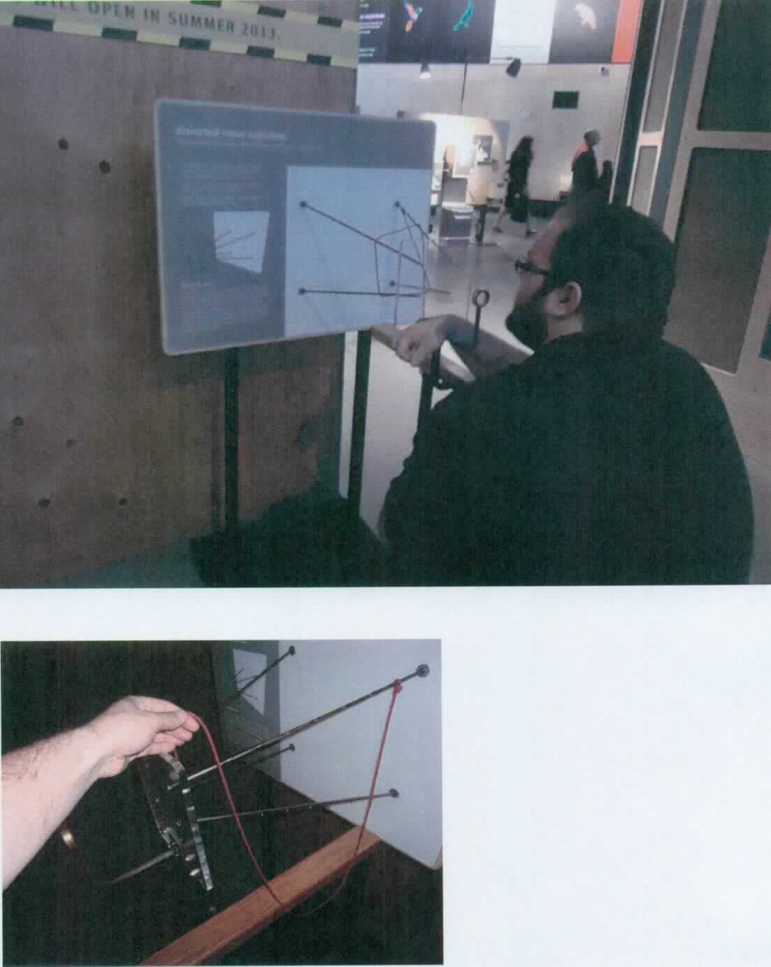Bei dem Erzeugnis mit der Bezeichnung "Distorted room explainer" handelt es sich der Beschaffenheit und vorgesehener Verwendung nach um ein Exponat zu Vorführzwecken in Museen, Science Centern und ähnlichen Einrichtungen, das zur ausschließlichen Wissensvermittlung von wissenschaftlichen Phänomenen und Ergebnissen dient.
Das Exponat "Distorted room explainer", Seriennummer S-09514, veranschaulicht experimentell die verzerrte optische Wahrnehmung von verschieden angeordneten Formen, die durch ein Okular lediglich monokular wahrgenommen werden.  
Wesentliche Bestandteile des Exponats:
Metallplatte mit aufgesetzten vier Metallstäben, Vorrichtung mit Okular, die wilkürlich mit einer Schnur umwickelt werden, Ständer mit Monitor.

Die Ware ist als "Instrument, Apparat, Gerät und Modell, seiner Beschaffenheit nach zu Vorführzwecken bestimmt, nicht zu anderer Verwendung geeignet, nicht von dem TARIC-Code 9023 0010 00 erfasst" einzureihen.

Anlage: 1 Abbildung
