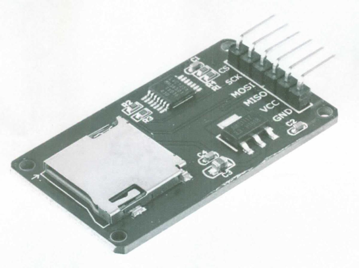 Sog. SPI Reader Micro Speicherkartenmodul,
Unvollständiges "Daten-Logger Modul , im Wesentlichen bestehend aus einer mit aktiven und passiven Bauelementen bestückten gedruckten Schaltung mit einem SD-Kartenhalter, Spannungsregler und Buspuffer/Pegelwandler sowie elektrischem Anschluss. Das Gerät dient nach dem Einsatz einer SD-Speicherkarte der unabhängigen Datenaufzeichnung in verschiedenen Geräten (z.B. als Aufsatz für einen Arduino). 
Aufgrund des noch fehlenden Datenspeichers (hier der SD-Karte) handelt es sich um einen unvollständigen Datenlogger.

Die Ware wird als "unvollständige Maschine zum Aufzeichnen von Daten auf Datenträger in codierter Form und zum Verarbeiten solcher Daten, anderweit weder genannt noch inbegriffen" eingereiht.

Anlage: 1 Abbildung