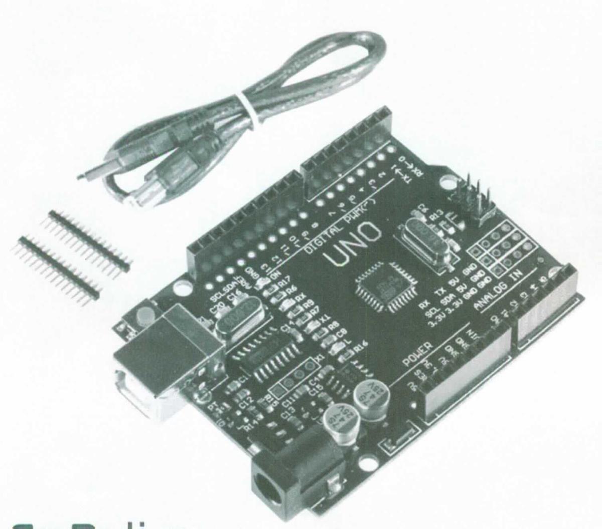 Sog. Mikrocontroller-Board, Uno R3 Board,    
aus einer mit Mikrocontrollern (u.a. ATmega328P), einem USB-Anschluss, digitalen und analogen Ein- und Ausgängen sowie weiteren aktiven und passiven Bauelementen bestückten elektronischen Schaltung, nach Programmierung zum elektrischen Schalten und zum Steuern verschiedener Anwendungen bestimmt, aufgrund der Verwendung als charakterbestimmeneder Bestandteil gemeinsam mit einem USB-Kabel und zwei Stiftleisten aufgemacht. 

Die Ware ist als "speicherprogrammierbare Steuerung, keine Vermittlungseinrichtung der Position 8517, für eine Spannung von 1000 V oder weniger, nicht von den Unterpositionen 8537 1010 bis 8537 1091 70 erfasst" einzureihen.