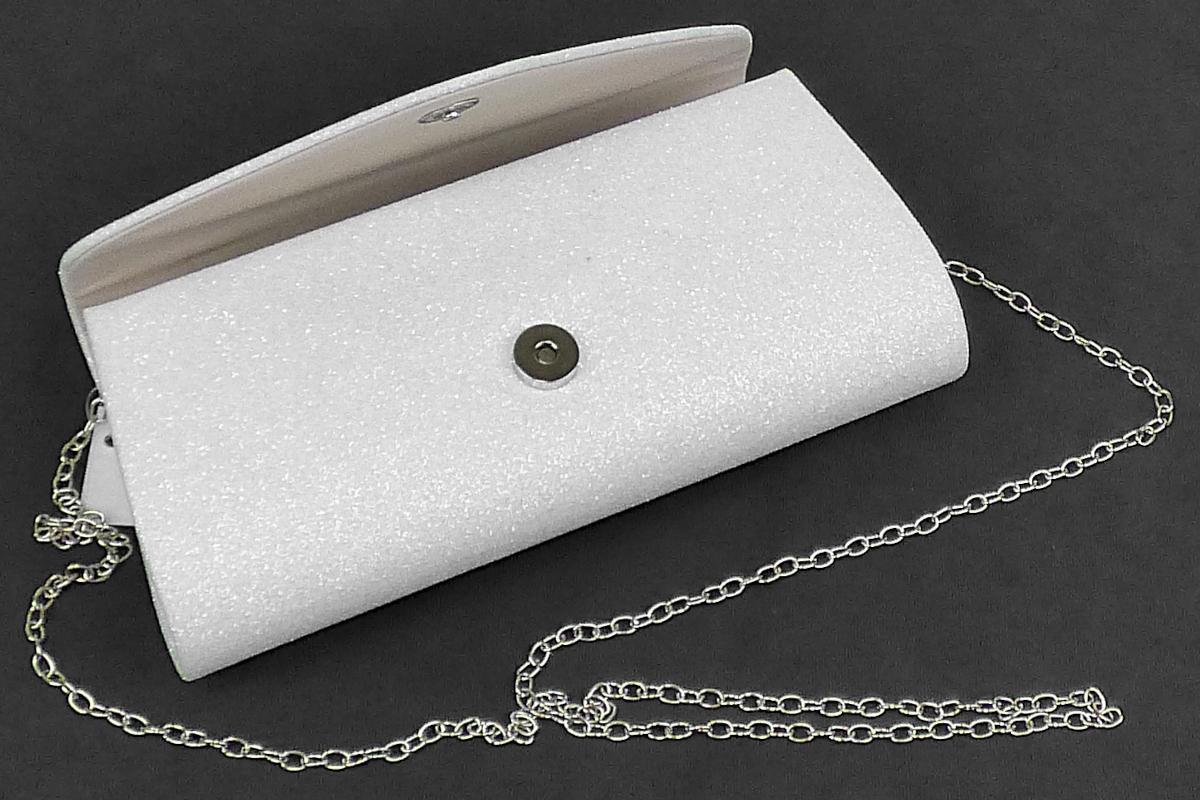 Handtasche, sog. Glitzertasche, JBB2360524A, Foto siehe Anlage,
- mit einer Außenseite aus metallisierten, glitzernden Partikeln aus Kunststoff, die flächendeckend
  auf einer Unterlage aus Gewebe aus Spinnstoff aufgeklebt sind (Flächenerzeugnis der Pos. 5907)
  und den mit bloßem Auge wahrnehmbaren Stoff an der Oberfläche der Handtasche bilden,
- mit einem abnehmbaren Schultertrageriemen in Form einer Gliederkette aus unedlem Metall,
- mit einer Überschlagklappe mit einem magnetischen Druckknopfverschluss,
- - gefüttert; innen mit einem offenen Einsteckfach ausgestattet,
- mit den Abmessungen: ca. 24 cm (Breite) x 11 cm (Höhe) x 5 cm (Tiefe),
- Handtasche, da aufgrund der Größe und des Gesamteindrucks in erster Linie dazu geeignet,
  kleinere, persönliche Gegenstände aufzunehmen.

"Handtasche, aus Spinnstoffen, mit Außenseite aus anderen Stoffen als in den Unterpositionen 
 4202 2100 bis 4202 2290 genannte"