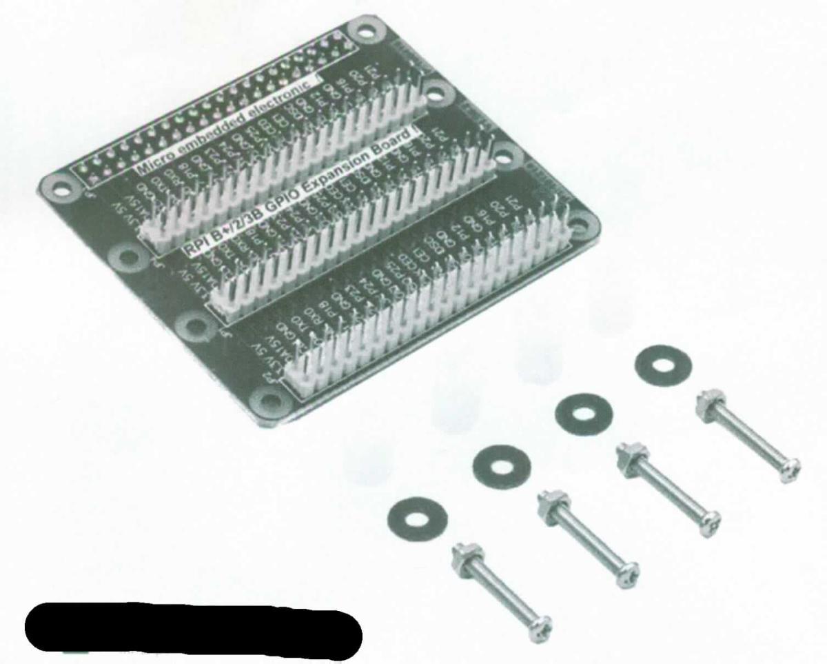 GPIO Expansion Board für Raspberry Pi (Abbildung siehe Anlage)
- in Form eines isolierenden Trägers mit doppelseitig im Druckverfahren 
  aufgebrachten Leiterbahnen sowie nicht durch Drucken hergestellten Anschlussstücken,
- zum Einstecken von elektrischen Anschlüssen nach dem Verbinden des 
  Boards mit einem Einplatinencomputer,
- zusammen mit Befestigungsmaterial in einer gemeinsamen Verkaufsumschließung.
Das Expansion Board bestimmt den Charakter des Ganzen.

"Gedruckte Schaltung, nur mit Leiterbahnen oder Kontakten, keine Mehrlagenschaltung,
 in Warenzusammenstellung, in Aufmachung für den Einzelverkauf mit nicht
 charakterbestimmendem Beipack"