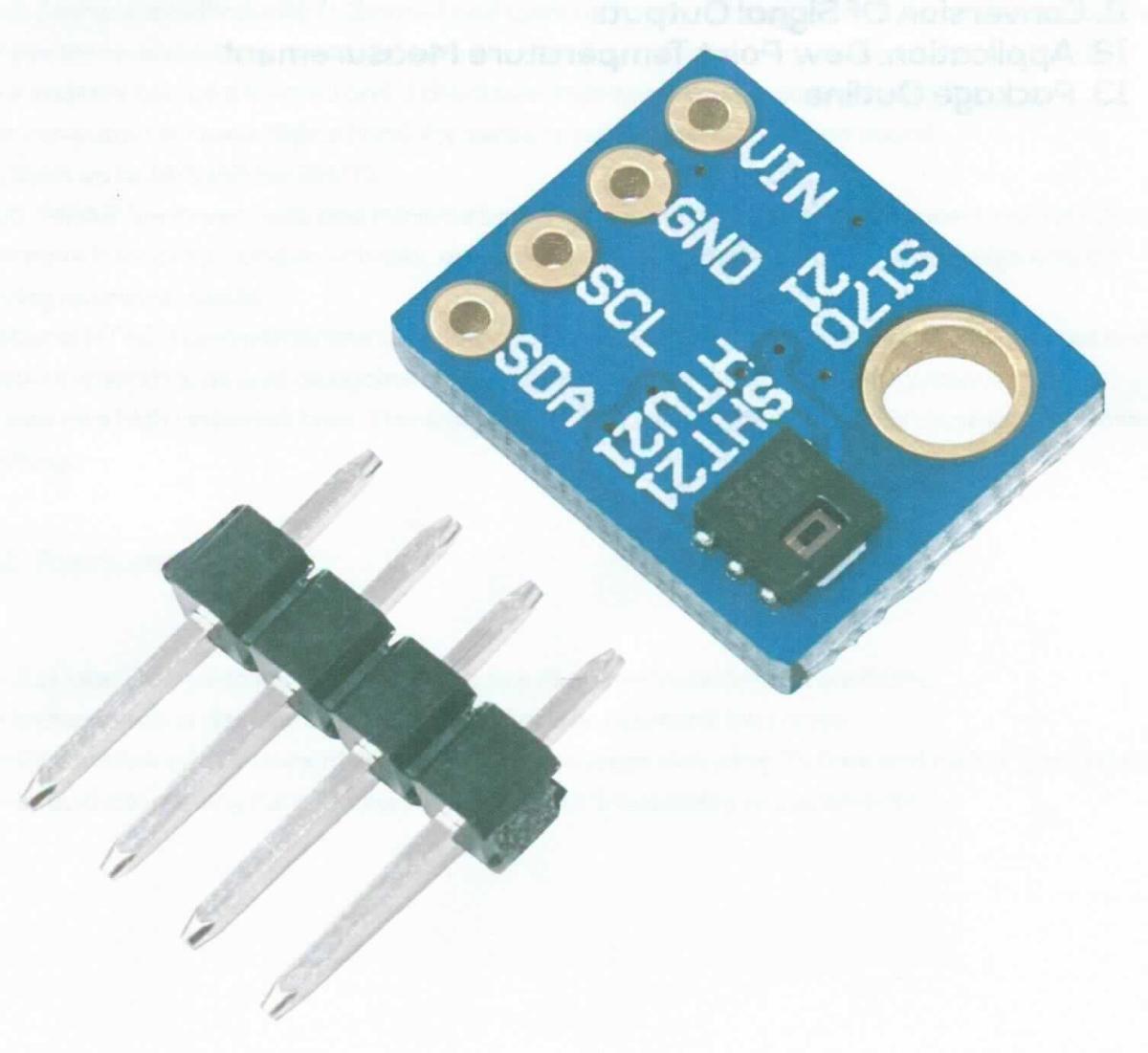 Temperatur und Luftfeuchte Sensormodul, im Wesentlichen bestehend aus einer mit einem digitalen kombinierten Temperatur- und Luftfeuchtesensor in Form eines IC sowie weiteren elektrischen und elektronischen Bauelementen bestückten Platine (siehe Abbildung in der Anlage). Der Sensor ist mit einer PTFE Schutzmembran ausgestattet. Die Platine verfügt über vier Anschlusskontakte, die mittels eines beiliegenden Kontaktelementes angeschlossen wird (noch nicht zusammengesetzte Ware). Das Modul dient der Messung der Temperatur (-40 - 125 °C) sowie der Luftfeuchtigkeit (0 - 100 % RH). Die Ergebnisse werden über eine I²C-Schnittstelle ausgegeben.
Die Ware wird als "elektronisches Thermometer, Hygrometer, miteinander kombiniert, anderes als für zivile Luftfahrzeuge, nicht von den Unterpositionen (TARIC) 9025 8040 30 bis 9025 8040 50 erfasst" eingereiht.
