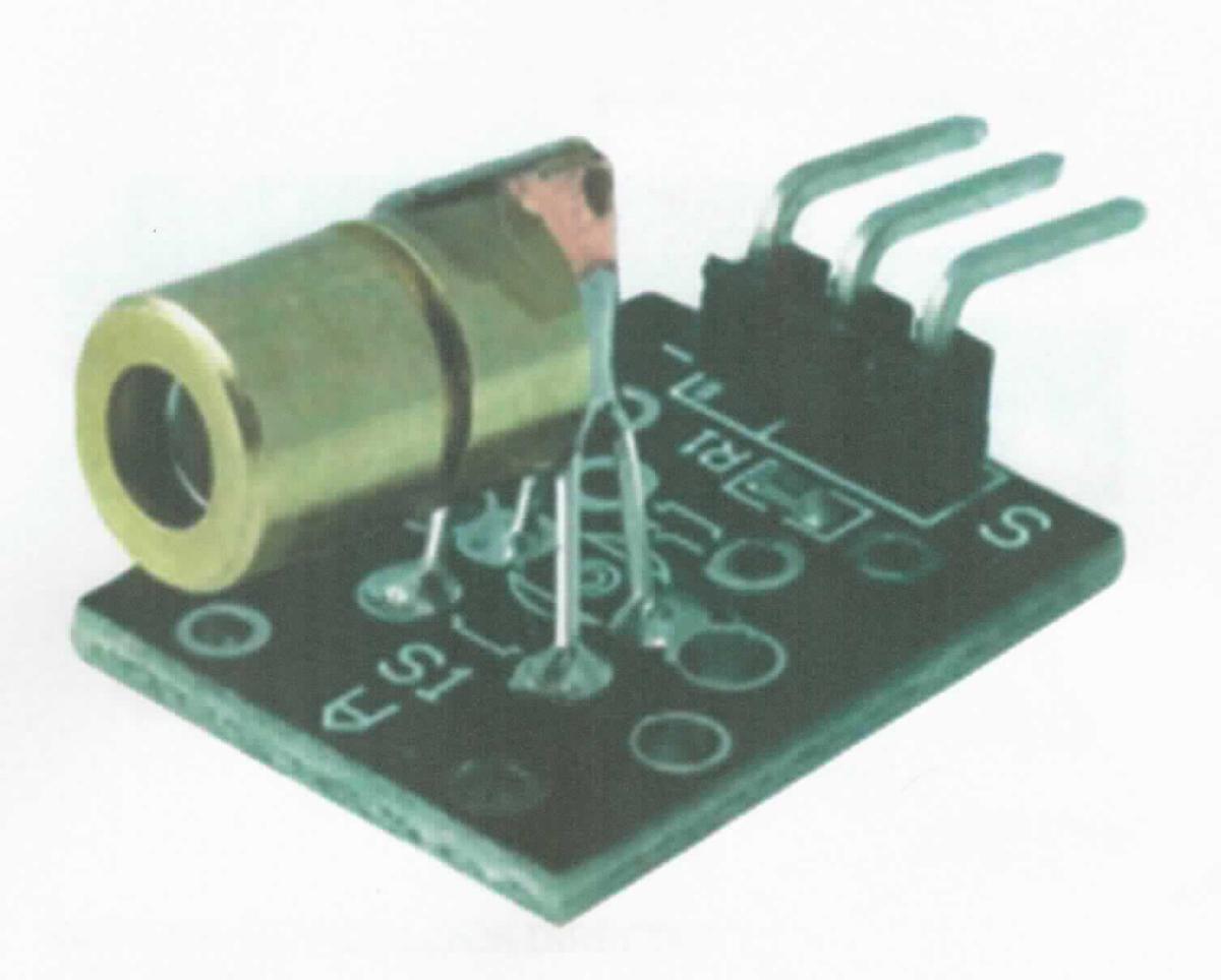 So genanntes Laser Transmitter Modul, im Wesentlichem bestehend aus einer Platine mit einer Laserdiode, einem Widerstand und 3 Anschlusspins (Maße: 18.5 x 15 mm; zur äußeren Form siehe Abbildung in der Anlage).
Die Laserdiode emittiert einen Laserstrahl mit einer Wellenlänge von 650 nm bei einer Leis-tung von 5 mW Leistung.
Die Ware wird als "Laser, ausgenommen Laserdioden" eingereiht.