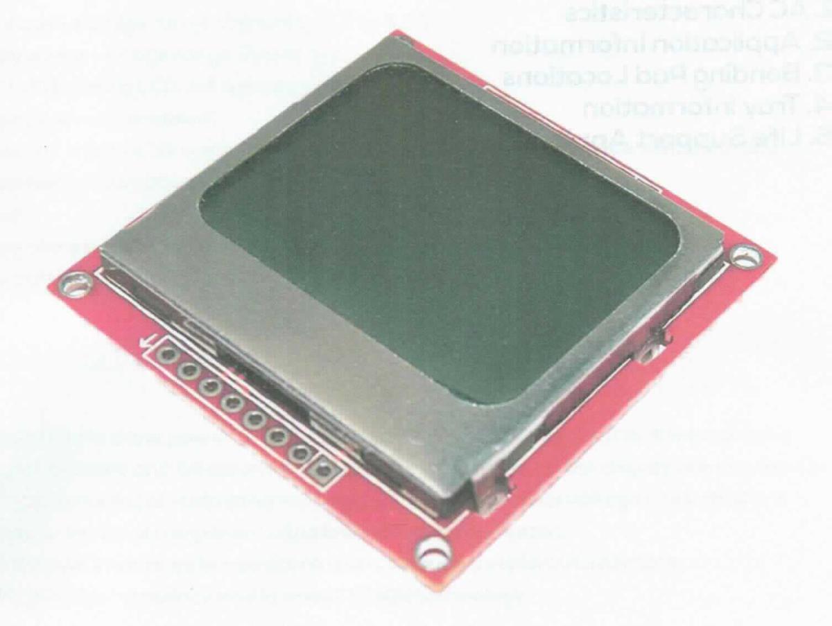 LCD-Anzeigemodul LCD Display 84x48 Pixel (Abbildung siehe Anlage)
- aus einer monochromen Flüssigkristallanzeige mit passiver Matrix (STN-Technologie,
  Auflösung: 84 x 48 Pixel), Hintergrundbeleuchtung und Treiberelektronik auf einer ge-
  druckten Schaltung mit einer mehrpoligen Schnittstelle,
- ausschließlich zur Anzeige von Grafiken und alphanumerischen Zeichen bestimmt.

"Elektrisches Sichtsignalgerät, kein Gerät der Positionen 8512 und 8530, kein Alarm-
 gerät, Anzeigetafel mit Flüssigkristallanzeige (LCD), nicht mit aktiver Matrix-Flüssig-
 kristallanzeige (LCD) - LCD-Anzeigemodul"