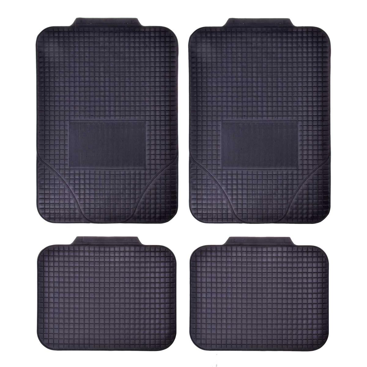 Fußmatten-Set, Foto siehe Anlage,
- vierteiliges Set mit zugeschnittenen, schwarzen Fußmatten:
- - je eine Matte für den Fahrer und Beifahrer in den Abmessungen von ca. 660 mm x 440 mm,
- - zwei Fußmatten für die hintere Sitzreihe in den Abmessungen von ca. 430 mm x 330 mm,
- - auf der Oberseite mit einer rutschfesten Riffelstruktur versehen,
- - mit genoppter Unterseite,
- lt. Antrag aus Kunststoff (PVC) gefertigt,
- individuell für verschiedene PKW-Modelle zuschneidbar,
- werden im Fußraum eines Kraftfahrzeugs ausgelegt und dienen dort zum Schutz vor
  grobem Schmutz und Nässe,
- nicht für die industrielle Montage,
- insbesondere aufgrund der Form und der Abmessungen erkennbar hauptsächlich zur
  Verwendung in Kraftfahrzeugen bestimmt,
- an einem Bügel mit Reiter aufgemacht.

"Karosseriezubehör für Kraftfahrzeuge der Position 8701 bis 8705 (Fußmatten), nicht
für die industrielle Montage"