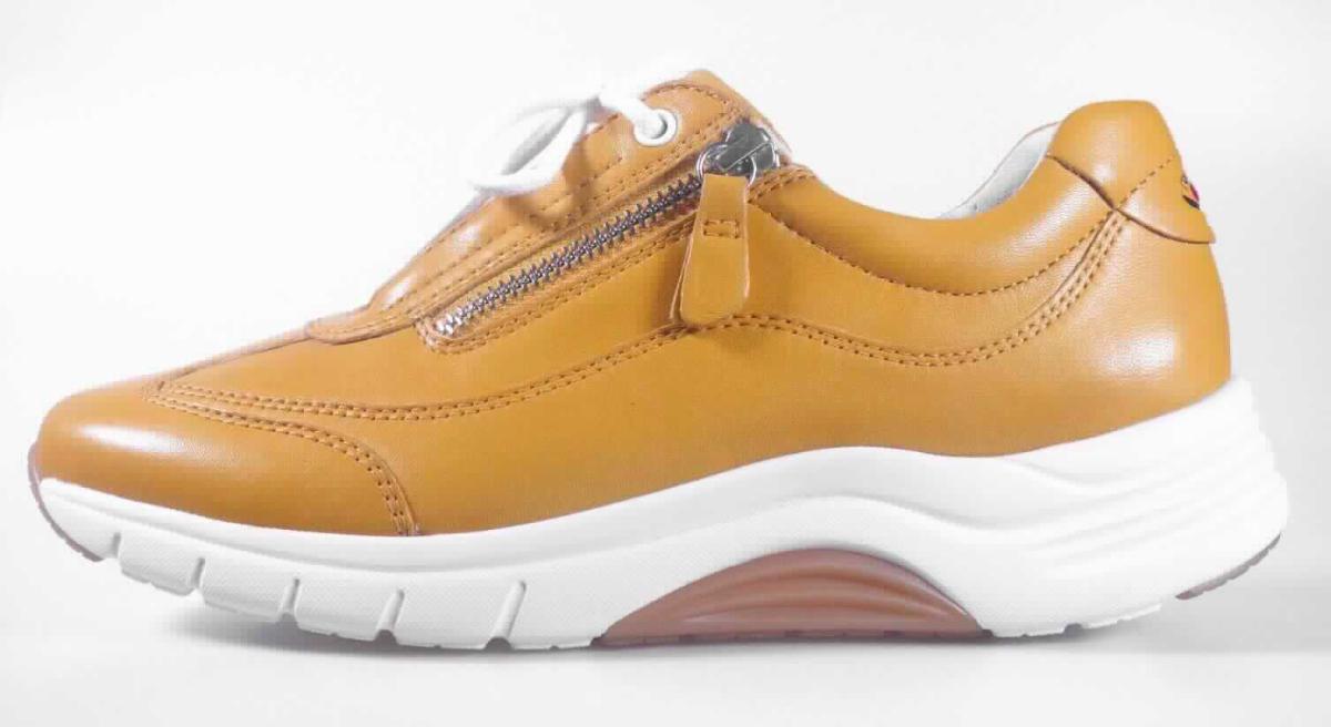 Halbschuhe (lt. Antrag: "Freizeitschuh für Damen", Größe 4,5, Foto siehe Anlage)
- mit Laufsohlen aus Kautschuk/Kunststoff; ohne Hauptsohle aus Holz,
- mit Oberteil (geschlossenes Blatt) aus Leder,
- auf das Oberteil ist ein Verstärkungsteil aus Leder aufgesetzt,
- vorn mit Schnürsenkelverschluss und seitlich mit Reißverschluss,
- ohne Metallschutz in der Vorderkappe,
- nicht den Knöchel bedeckend, 
- mit einer Länge der Innensohle von ca. 25,5 cm,
- als Frauenschuh erkennbar.

"Schuhe mit Laufsohlen aus Kautschuk/Kunststoff und Oberteil aus Leder, andere als in den Unterpositionen
 6403 1200 bis 6403 9991 genannte, für Frauen"