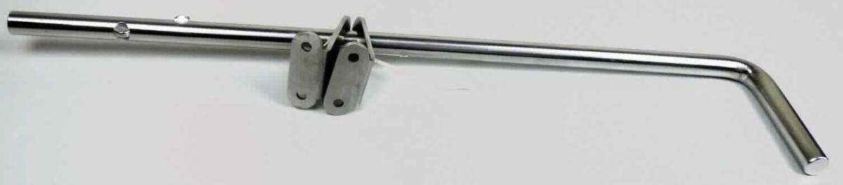 Bei den sog. Bodenschiebern handelt es sich um vollständig aus unedlem Metall gefertigte, mehrteilige Erzeugnisse, bestehend aus einem massiven Stab (Länge etwa 49 cm), der am oberen Ende L-förmig abgewinkelt und am unteren Ende mit zwei Einkerbungen versehen ist, sowie um zwei auf den Stab aufgeschobenen, mit ihrer Verwendung ensprechend geformten Aussparungen und jeweils zwei Befestigungslochungen versehenen Besfestigungswinkeln.
Die Erzeugnisse werden an Türen, z. B. Gartentüren, befestigt und dienen dazu, diese zu fixieren.
- Antragstellerangaben -

Abbildung siehe Anlage. 

Derartige Erzeugnisse gehören als "andere Beschläge (Baubeschläge) aus unedlen Metallen, für Türen" zur Codenummer 8302 4110 00 0 des Zolltarifs.