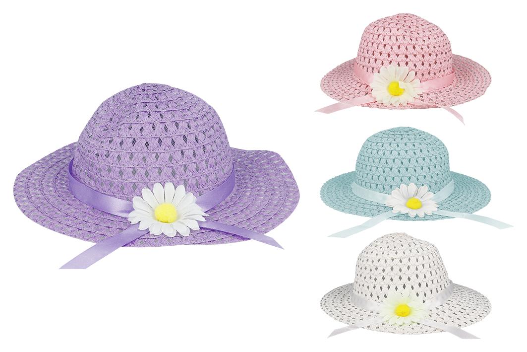 Hut, Foto siehe Anlage,
- nach den Antragsangaben:
- - aus spiralförmig zusammengenähten, ca. 1,5 cm breiten Streifen aus Spinnstoffen,
- - der Kopfform entsprechend hergestellt,
- - mit umlaufender Krempe,
- - am Rand der Krempe mit einem Hutband und einer künstlichen Blüte ausgestattet.

"Hut, durch Verbindung von Streifen aus Stoffen aller Art hergestellt, ausgestattet"