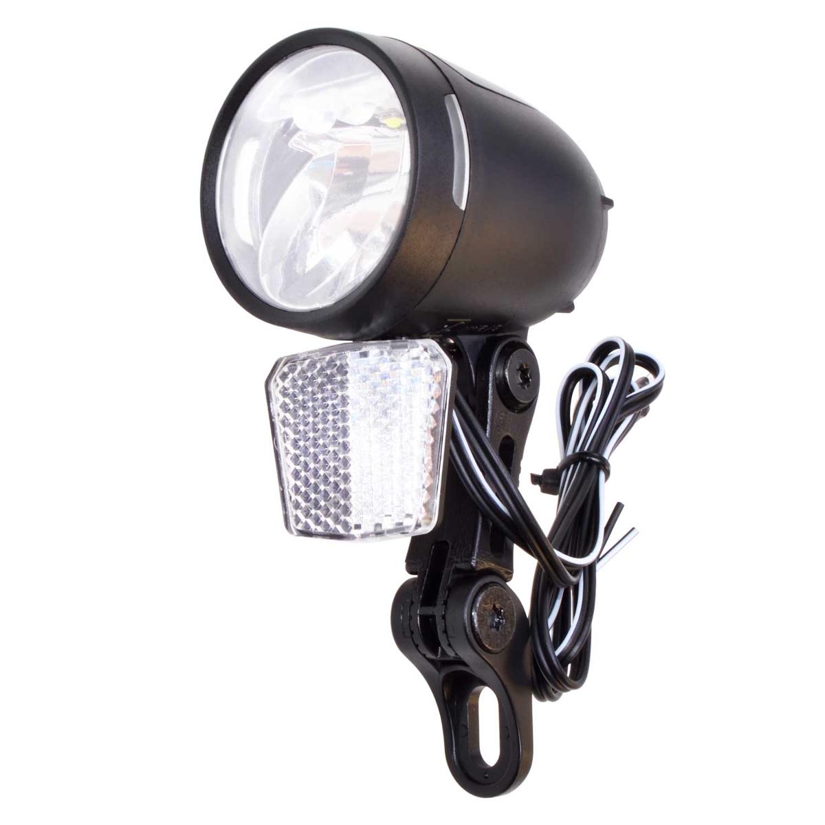 LED-Frontlicht, Art.-Nr. 40024 (40.024 Abbildung siehe Anlage),
- aus insgesamt drei Leuchtdioden und Ansteuerelektronik in einem zylindrischen
  Kunststoffgehäuse (Durchmesser 45 mm) mit integriertem Reflektor und klarsichtiger
  Abdeckung, Ein-/Aus- Drehschalter, Anschluss für Dynamo, einem zusätzlich ver-
  schraubten Reflektor an der Unterseite des Gehäuses, Montagevorrichtung zur
  Befestigung an einer Fahrradgabelbrücke und einem fest angebrachten Anschluss-
  kabel,
- zur Verwendung als Frontscheinwerfer für Fahrräder,
- zusammen mit Beipack (Montageanleitung) in einer gemeinsamen Verkaufs-
  umschließung (Pappträger).
Das LED-Frontlicht bestimmt den Charakter des Ganzen.

"Elektrisches Beleuchtungsgerät von der für Fahrräder verwendeten Art, keine Ware
 der Position 8539 - LED-Frontlicht, in Warenzusammenstellung in Aufmachung für
 den Einzelverkauf mit nicht charakterbestimmendem Beipack"