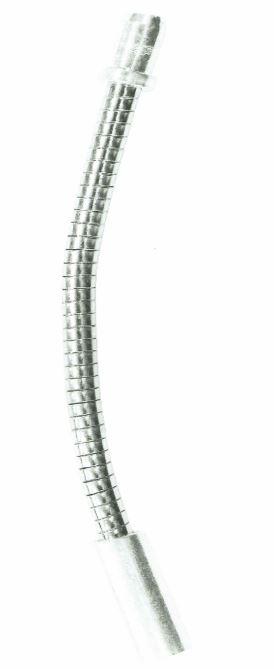 Bowdenzugführung, Artikelnummer F-BZ-Flex

Die sog. flexible Bowdenzugführung besteht aus einer Kunststoffröhre von etwa 2 mm
Außendurchmesser, die von einem Stahlband (charakterbestimmend) spiralförmig so umwickelt ist, dass die Kunststoffröhre lückenlos und biegsam umhüllt wird. An beiden Enden befinden sich Hülsen aus unedlem Metall (nicht magnetisch, offs. Aluminium), von denen eine verschiebbar ist.
Gesamtlänge etwa 9,3 cm, Außendurchmesser der Umhüllung etwa 4 mm.
Die Ware stellt eine Verlängerung der Hülle eines Bowdenzuges dar, in der das Seil des
Bodenzuges in eine andere Richtung umgelenkt werden kann und wird überall dort eingesetzt,
wo auch Bowdenzüge zur Anwendung kommen, z.B. bei Reha-Geräten, speziellen Fahrrädern, Gartengeräten u.m.
- Antragstellerangabe -

Abbildung siehe Anlage.

Derartige Erzeugnisse gehören als "Schläuche, aus Stahl" zur Unterposition 8307 1000 der Kombinierten Nomenklatur.