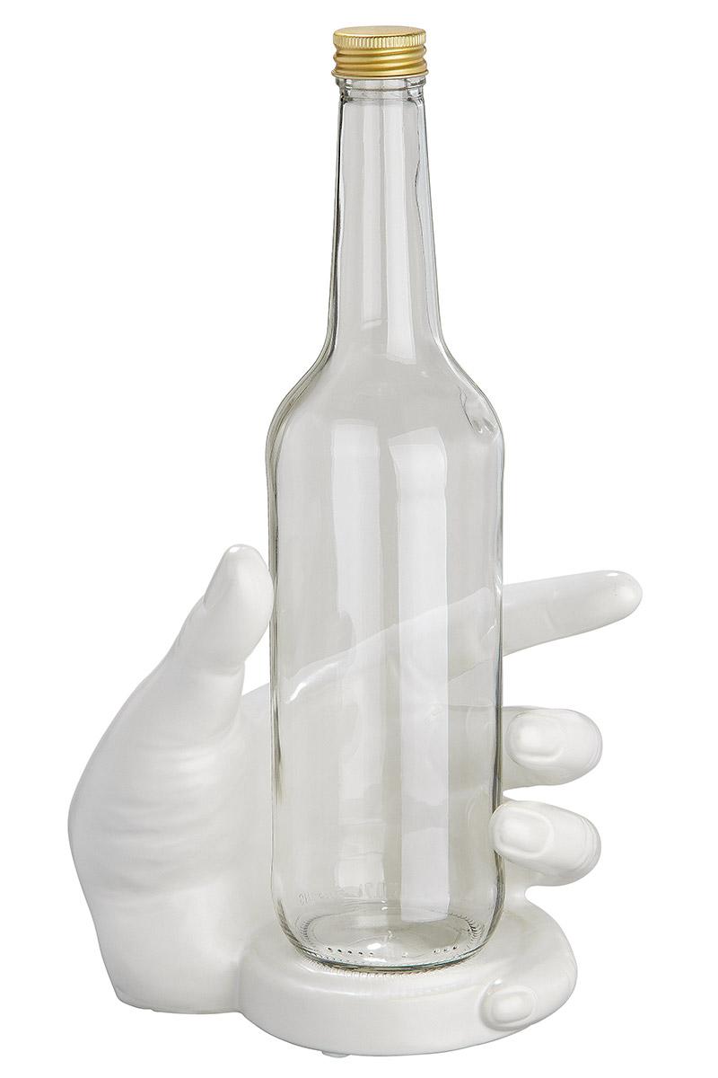 Artikel für den Tischgebrauch, sog. Weinflaschenhalter, Foto siehe Anlage,
- Untersetzer in Form einer cremefarbenen, glasierten, innen hohlen, halbgeschlossenen Hand
  mit einer runden Standfläche, in die eine Flasche gestellt werden kann,
- in den Abmessungen: 19 cm (Länge) x 15 cm (Breite) x 13 cm (Höhe),
- keramisches Erzeugnis; nach der Formgebung gebrannt; tonmineralhaltiges Material enthaltend,
- nach dem Ergebnis der wissenschaftlichen Untersuchung handelt es sich bei der Keramik weder
  um Porzellan, gewöhnlichen Ton, Steinzeug, Steingut, noch um feine Erden; der Untersetzer ist
  damit als Artikel für den Tischgebrauch aus anderer Keramik anzusehen,
- die Verwendung als Gebrauchsgegenstand wird durch die Form weder ausgeschlossen
  noch eingeschränkt, somit keine Einreihung als Ziergegenstand in die Position 6913.

"Keramischer Haushaltsartikel, Artikel für den Tischgebrauch (Untersetzer), aus anderer Keramik
als Porzellan, gewöhnlicher Ton, Steinzeug, Steingut oder feine Erden"