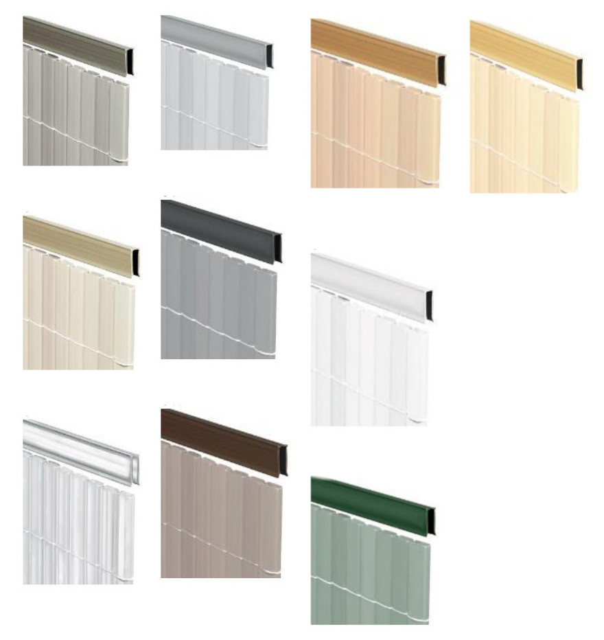 Angaben des Antragstellers:
Abdeck U-Profil auf Länge geschnitten in verschiedenen Abmessungen (150 oder 75 cm) und in verschiedenen Farben
Material: Kunststoff (hier Hart-PVC)

Befund:
Profile aus Polymeren des Vinylchlorids