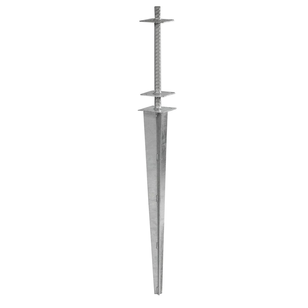 Es handelt sich um aus verzinktem Stahl gefertigte, sog. Einschlaghülsen, bestehend aus insgesamt drei, in verschiedenen Abständen zentrisch an einem Stab befestigten, quadratischen Platten, sowie einem Unterteil, das aus zwei V-förmigen gebogenen miteinander verschweißten, spitz zulaufenden Blechen besteht.
Die Erzeugnisse werden in den Boden eingeschlagen und dienen als Halterungen für Pfosten für Sichtschutzwände.
Abmessungen: etwa 100 cm x 12 cm x 12 cm.
- Antragstellerangaben -

Abbildung siehe Anlage.

Derartige Erzeugnisse gehören als "andere Konstruktionsteile aus Stahl, hauptsächlich aus Blech" zur Codenummer 7308 9059 00 0 des Zolltarifs.

Nicht Pos. 7326, da die Erzeugnisse bereits vom Wortlaut der Pos. 7308 erfasst werden. Für eine Einreihung als "andere als in den vorgenannten Positionen genannte Waren aus Stahl" in die Pos. 7326 besteht daher kein Raum.
