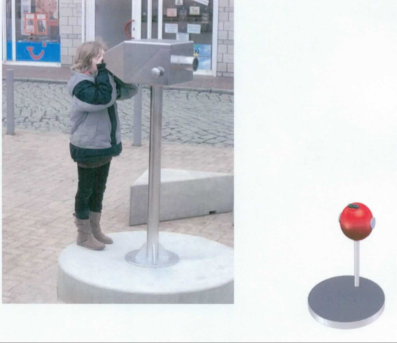 Bei dem Erzeugnis mit der Bezeichnung "Camera Obscura" handelt es sich der Beschaffenheit und vorgesehener Verwendung nach um ein Exponat zu Vorführzwecken in Museen, Science Centern und ähnlichen Einrichtungen, das zur ausschließlichen Wissensvermittlung von wissenschaftlichen Phänomenen und Ergebnissen dient.
Das Exponat "Camera Obscura", Seriennummer S-08428, veranschaulicht eine sog. Lochkamera, ohne Aufnahmemedium. Diese ist ohne konventionelle Glaslinse ausgestattet und bündelt das einfallende Licht in einem extrem kleinen Loch und reproduziert es auf eine Glasplatte. Besucher können die Kamera drehen und die Umgebung auf der Glasplatte betrachten. 
  
Wesentliche Bestandteile des Exponats, ggf. noch nicht zusammengesetzt:
Runde Metallplatte mit aufgesetzter Metallsäule, kugelförmige Lochbildkamera mit eingesetztem Fernglas und Drehvorrichtung, Gewicht ca. 108 kg.

Die Ware ist als "Instrument, Apparat, Gerät und Modell, seiner Beschaffenheit nach zu Vorführzwecken bestimmt, nicht zu anderer Verwendung geeignet, nicht von dem TARIC-Code 9023 0010 00 erfasst" einzureihen.

Anlage: 1 Abbildung