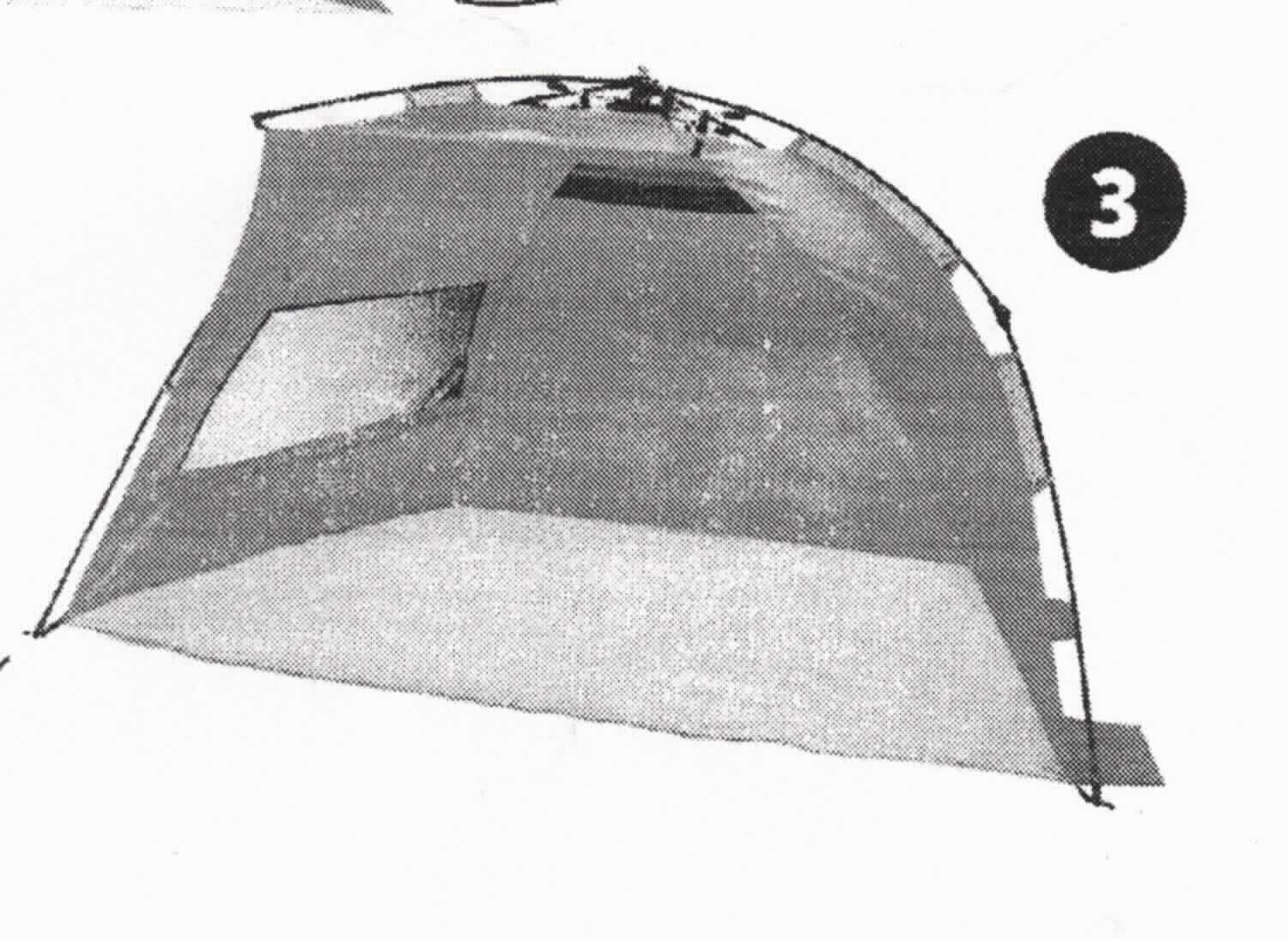 Schirmzeltähnliche Ware, sog. Strandmuschel, Abbildung siehe Anlage, 
- noch nicht zusammengesetzt eingehend, 
- in Form einer aufspannbaren (sog. pop-up-Mechanismus) Strandmuschel, 
- mit den Abmessungen von ca. 2,30 m (Breite) x 1,25 m (Tiefe) x 1,20 m (Höhe), 
- mit einer Bespannung (Bezug) aus Geweben aus mit Polyurethan beschichteten, wasserdichten Spinnstoffen 
  und einem Boden aus  aus Geweben aus mit Polyethylen beschichteten, wasserdichten Spinnstoffen, 
- auf beiden Schmalseiten mit einem Sichtfenster aus durchbrochenen Gewirken aus Spinnstoffen,  
- mit einem schirmähnlichen, zusammenfaltbaren, außen befestigten Gestell (Gestänge) aus Fiberglas, 
- aufgrund der Beschaffenheit (mit einem schirmgestellähnlichen Gestänge) und der Abmessungen in der Art 
  eines Schirmzeltes zum Aufstellen auf dem Boden bestimmt, daher keine Einreihung in die Position 6306,
- in einer Spinnstofftasche (Abmessungen ca. 105 cm x 20 cm x 10 cm) mit Befestigungsmaterial (vier Kunststoff- 
  Heringe) und eingenähter Aufbauanleitung verpackt.

"Gartenschirmähnliche Ware (schirmzeltähnlich)"