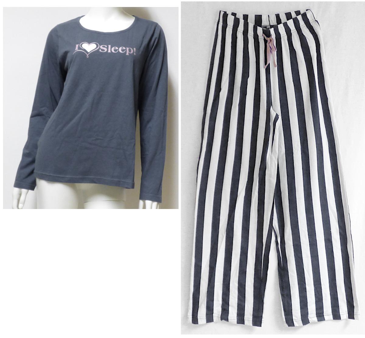 T-Shirt und lange Hose, sog. Damen-Schlafanzug, Art. Emma-PY, Größe S, Foto siehe Anlage,
- als zweiteilige Zusammenstellung; kein Schlafanzug, da die Kleidungsstücke nach ihren 
  objektiven Merkmalen (insbesondere nach Schnitt, Material und Gesamteindruck) unter-
  schiedslos im Bett oder an anderen Orten getragen werden können und daher nicht dazu
  bestimmt sind, ausschließlich oder im Wesentlichen als Nachtkleidung getragen zu werden,
- keine Kombination, u. a. weil ein Kleidungsstück der Position 6109 (T-Shirt) nicht als 
  Bestandteil einer Kombination zugelassen ist,
- getrennte Einreihung aller Bestandteile, weil die Kleidungsstücke nicht zusammen in eine 
  Position eingereiht werden können,
- lange Hose:
-- aus ca. 0,6 mm, dicken, bedruckten Gewirken aus laut Antrag 100 % Baumwolle,
-- in der Taille abschließend, mit einem Taillenbund mit Tunnelzug (gewirktes Bindeband);
   zusätzlich mit einem eingezogenen, elastischen Band verengt,
-- ohne Öffnung und ohne Verschluss,
-- ohne Hinweis auf den Trägerkreis (unisex),
-- mit knöchellangen Hosenbeinen; an den Beinabschlüssen durch Umschlagen  und Festnähen
   gesäumt. 

"Lange Hose, aus Gewirken, für Frauen, aus Baumwolle"