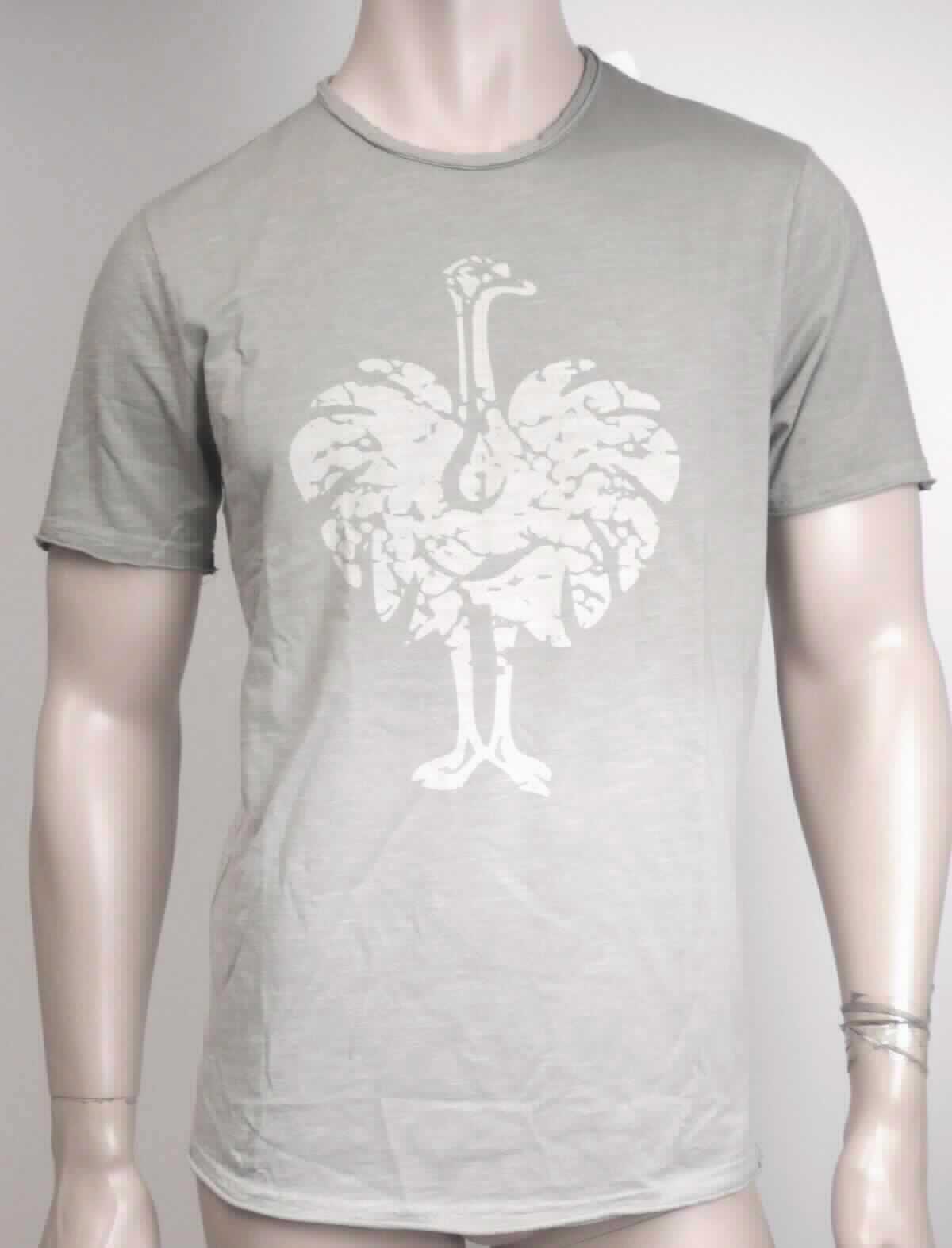 T-Shirt, sog. e.s. T-Shirt workwear ostrich, A3-Art. 2116039, Größe S, Foto siehe Anlage,
- in einem Polybeutel verpackt,
- aus ca. 0,5 mm dicken (leichten), buntgewirkten Gewirken (melierte Garne) aus laut Antrag 100 % Baumwolle,
- über den Schritt reichend (Rückenlänge: ca. 70 cm),
- mit einem runden, halsnahen Ausschnitt, 
- ohne Öffnung und ohne Verschluss,
- mit kurzen, eng anliegenden Ärmeln,
- auf der Vorderseite mit einem großflächigen Aufdruck verziert,
- am unteren Rand gesäumt.

"T-Shirt, aus Gewirken, aus Baumwolle"