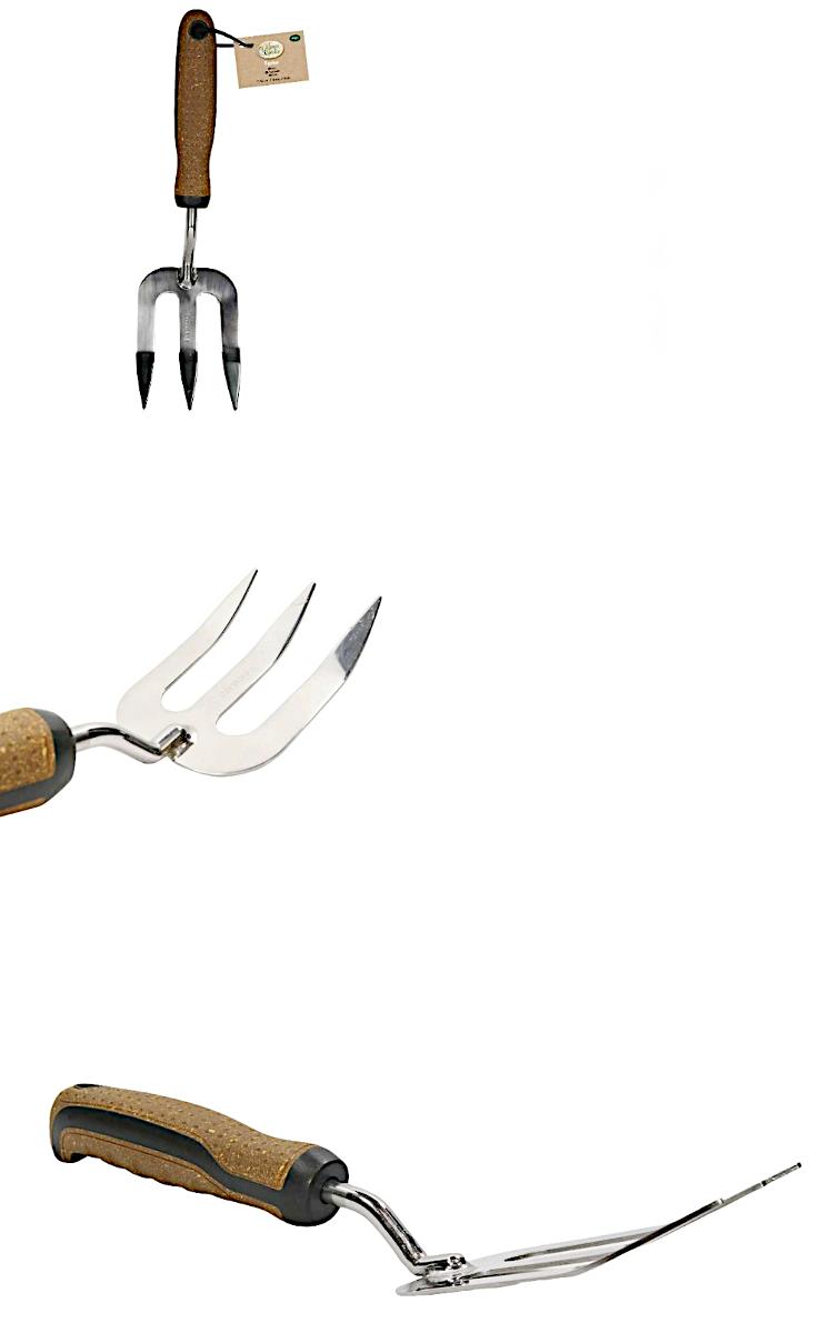 "Garten-Kleingerät Forke"

- mit freiem Arm zu handhabendes, gabelähnliches Erzeugnis mit drei Zinken aus Stahl (arbei-
  tender Teil) und einem gummierten Griff, am Ende mit einer Öse  und einer Aufhängeschlaufe
  versehen

- Abmessungen: etwa 4﻿,﻿5 x 7﻿,﻿8 x 30﻿,﻿5 cm

- zum Pflanzen, Umpflanzen, Lockern des Bodens und Entfernen von Unkraut im Garten

- an einem bedruckten Hangtag (Ware mit geringem Wert) aufgemacht

Abbildung siehe Anlage.

Derartige Erzeugnisse gehören als "andere Handwerkzeuge für den Gartenbau, mit arbeitendem
Teil aus unedlem Metall" zur Codenummer 8201 9000 00 0 des Zolltarifs.