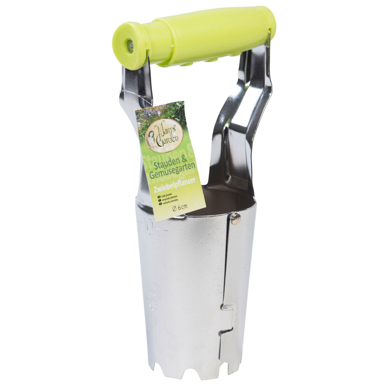 "Blumenzwiebelpflanzer"
 
- mit freiem Arm zu handhabendes Werkzeug für den Gartenbau mit arbeitendem Teil
  aus Stahl
 
- aus zwei gleichartig geformten, beweglich gelagerten Stahlblechteilen, die im oberen
  Bereich mit einem Griff aus Kunststoff verbunden sind
 
- Abmessung (Höhe x Durchmesser): etwa 28 cm x 7 cm
 
- der Griff enthält eine einfache mechanische, mittels Druck zu betätigende Vorrichtung
  zum Auseinanderdrücken der Blechteile
 
- zum Einpflanzen von Blumenzwiebeln durch Herausheben der Erde
 
 
Abbildung siehe Anlage.
 
 
Derartige Erzeugnisse gehören als "andere Handwerkzeuge für den Gartenbau, mit arbeitendem
Teil aus unedlem Metall" zur Codenummer 8201 9000 00 0 des Zolltarifs.