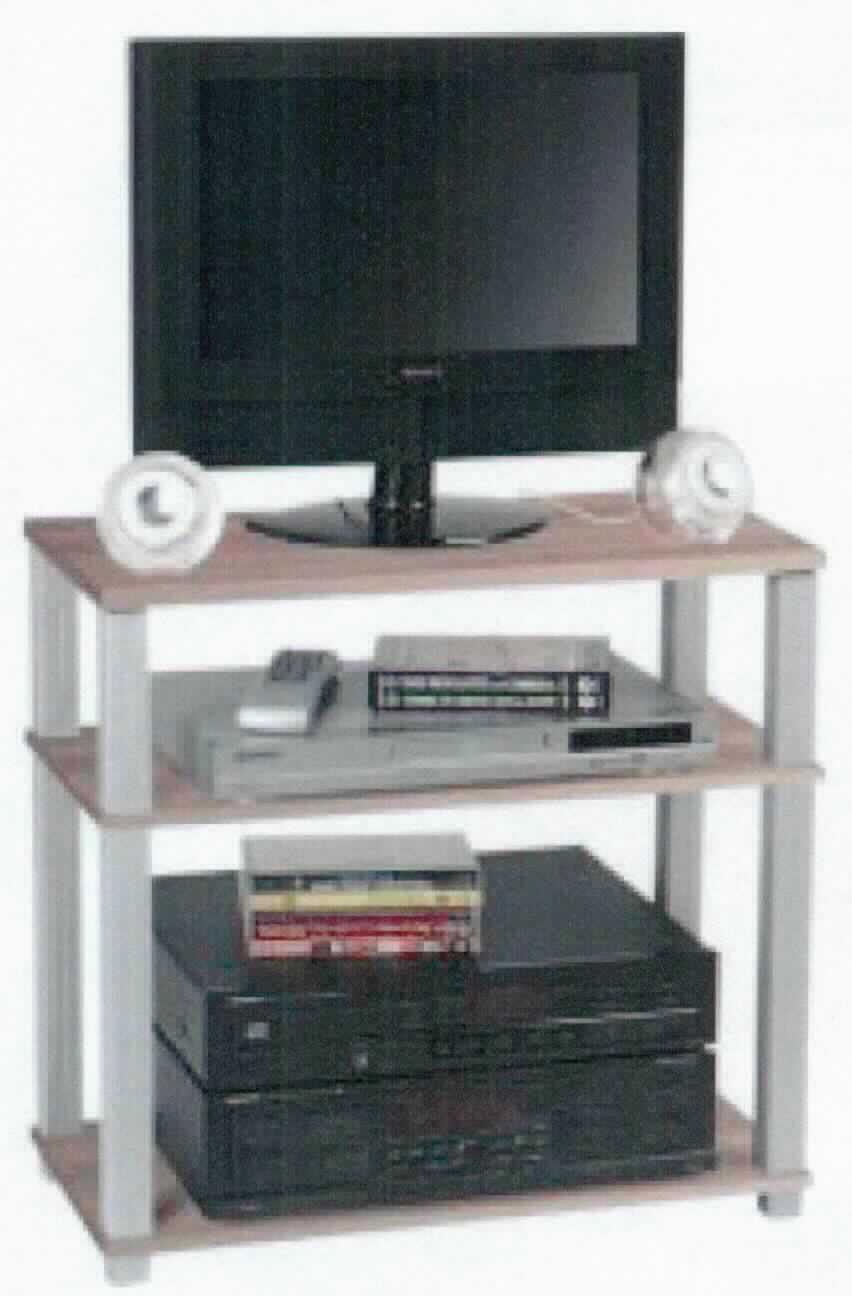 Bei der zu begutachtenden Ware handelt es sich um ein ca. 60 x 58,5 x 29 cm (B x H x T) großes Regal im Wesentlichen bestehend aus drei holzfarbenen MDF Böden, sowie einem Gestell aus vier silbergrauen senkrechten Kunststoffstreben. Die noch nicht zusammengesetzte Ware ist in einem Karton verpackt. Die Ware wird auf den Boden gestellt und dient der Aufnahme von Gegenständen.
Bei dem aus zwei unterschiedlichen Stoffen bestehendem Regal wird der stoffliche Charakter der Ware vom Kunststoffgestell (Bedeutung für die Verwendung als Stabilität verleihendes Element und Stoff mit dem höchsten Wert) bestimmt. 

Die Ware ist als "anderes als in den Positionen 9401 bis 9402 erfasstes Möbel aus Kunststoff" einzureihen.