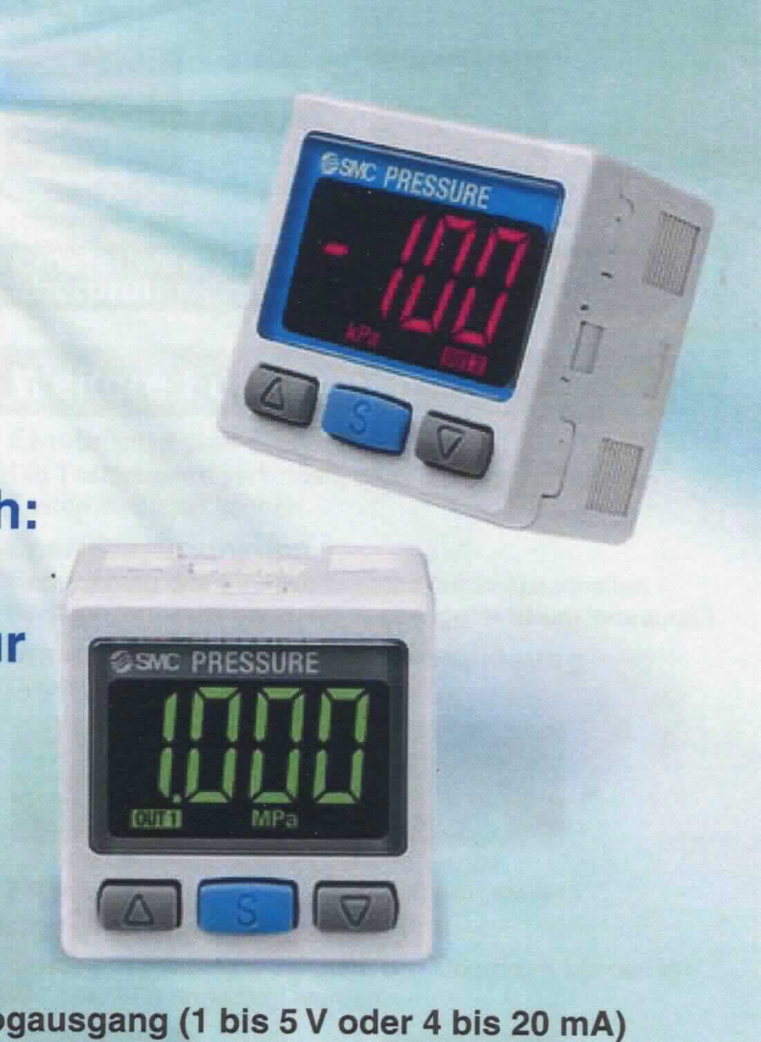 Druckschalter, 
- im Wesentlichen bestehend aus einem Drucksensor und einer Schalterkomponente mit einem PNP-Schaltausgang in einem annähernd quaderförmigen Gehäuse mit einem Anzeigedisplay mit Bedientasten, einem Druckluftanschluss, weiteren Anschlussvorrichtungen und einem Adapter für Schaltereinbau, 
- ohne analogen Ausgang,
- für eine Spannung von 60 V oder weniger, 
- kombinierte Maschine aus Druckmessgerät (mit Anzeige) und Schalter (zum elektrischen druckabhängigen Schalten; kennzeichnende Haupttätigkeit).  

Die Ware ist als "elektrisches Gerät zum Schließen und Unterbrechen von elektrischen Stromkreisen, für eine Spannung von weniger als 60 V, kein Tasten- oder Drehschalter, nicht für bestimmte Luftfahrzeuge, nicht erfasst von dem TARIC-Code 8536 5019 93" einzureihen. 

Anlage: 1 Abbildung