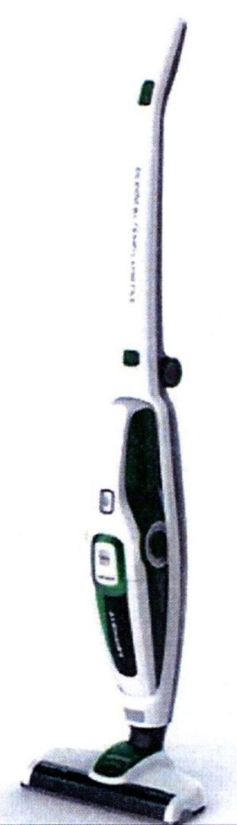 Akku-Kehrsauger,
- aus einem Stielelement mit Bodendüse mit rotierenden Borsten und LED-Frontlicht,
  Lithium-Ionen-Akkumulator und Schmutzbehälter in einer abnehmbaren -Handsauger-
  Einheit  (Abbildung siehe Anlage),
- mit einer Motorleistung von weniger als 1500 Watt und einem Fassungsvermögen des
  Staubbehälters von weniger als 20 l,
- zum Aufsaugen von trockenem Schmutz,
- in einer gemeinsamen Verkaufsumschließung mit Deckendüse, 2in1 Bürstendüse, Ladestation und
  Bedienungsanleitung (Beipack).
Der Akku-Kehrsauger bestimmt den Charakter der zusammengesetzten Ware und der Warenzusammenstellung.

"Staubsauger, mit eingebautem Elektromotor, mit einer Leistung von weniger als 1500 Watt und mit einem Fassungsvermögen des Staubbehälters von weniger als 20 l (zusammengesetzte Ware aus Staubsauger -charakterbestimmend- und LED-Frontlicht, in Warenzusammenstellung in Aufmachung für den Einzelverkauf mit nicht charakterbestimmendem Beipack) - Akku-Kehrsauger"